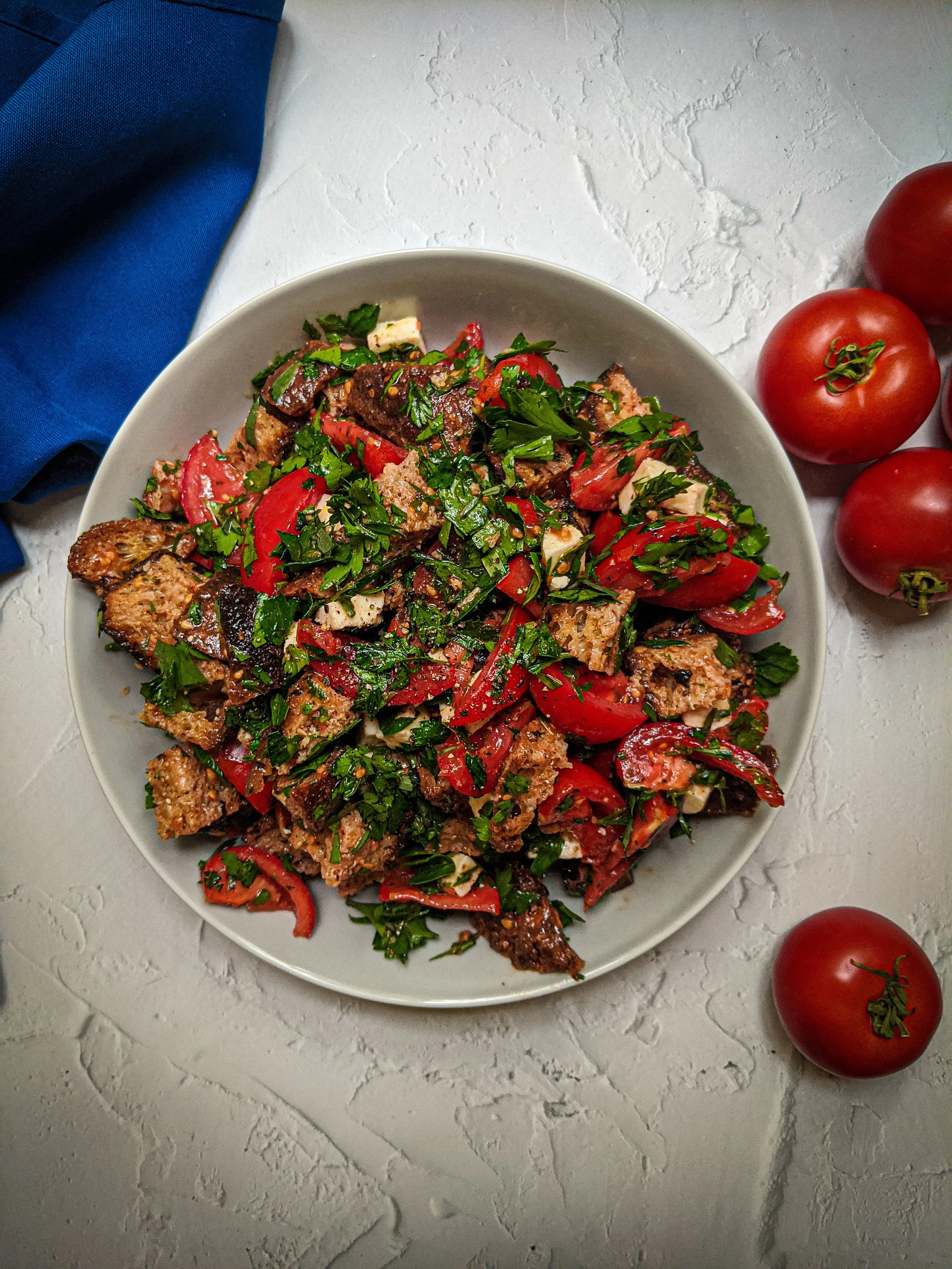 Early Girl Panzanella with Mixed Herbs