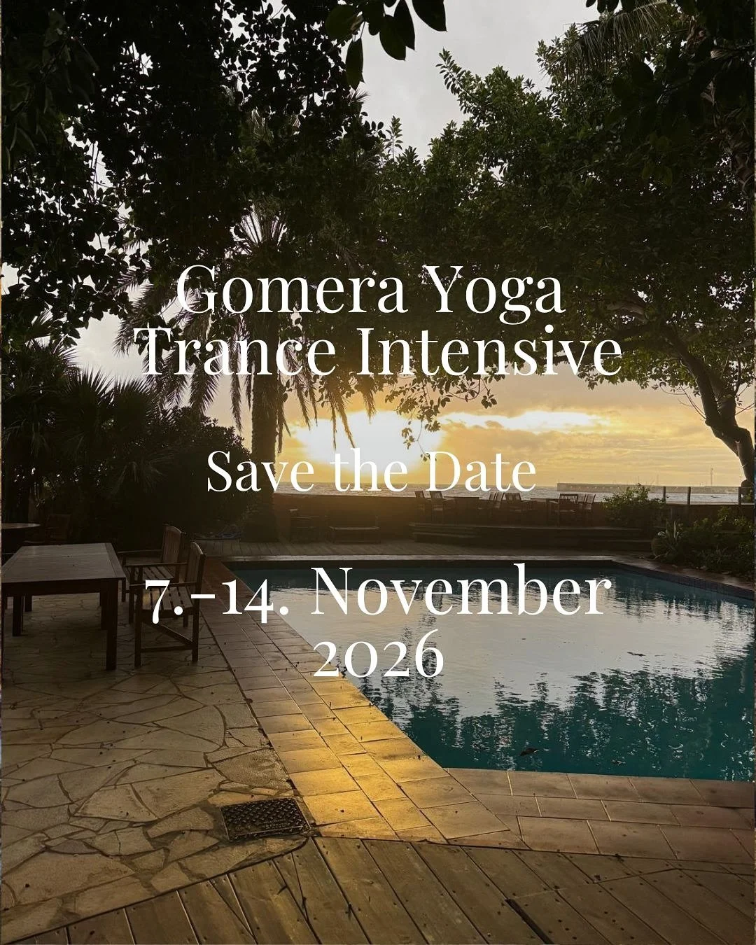 𝗚𝗼𝗺𝗲𝗿𝗮 𝗬𝗼𝗴𝗮 𝗧𝗿𝗮𝗻𝗰𝗲 𝗜𝗻𝘁𝗲𝗻𝘀𝗶𝘃𝗲 🏝️

Save the Date 
7.-14. November 2026

N&auml;chste Chance: 
200h Yoga Teacher Training im J&auml;nner
beim einmonatigen Intensive auf Gomera

#loveyourself #yogaausbildung #yogateachertraining