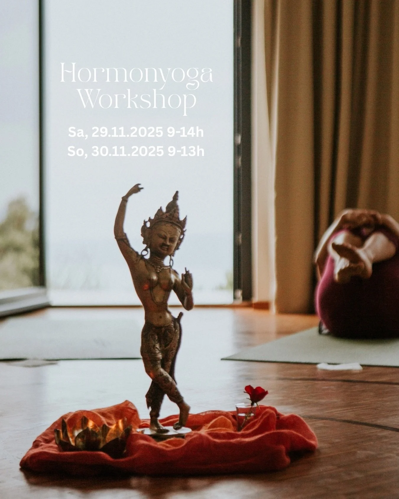 Reminder an den 𝗛𝗼𝗿𝗺𝗼𝗻𝘆𝗼𝗴𝗮 𝗪𝗼𝗿𝗸𝘀𝗵𝗼𝗽, der dieses Wochenende stattfindet 🩷

Lerne, wie du deinen K&ouml;rper auf nat&uuml;rliche Weise unterst&uuml;tzen kannst - durch gezielte Yoga&uuml;bungen,
Atemtechniken, Energiearbeit und wertv