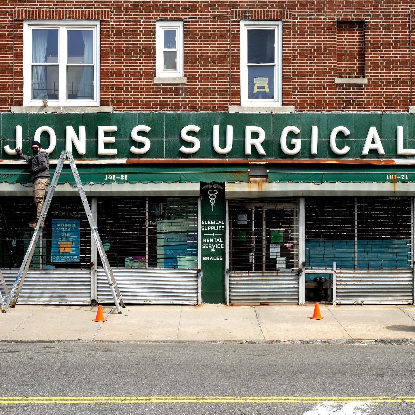 Hello! It&rsquo;s been a busy year of saving signs, and we have a lot to catch you all up on. This spring we were able to embark on one of our most exciting sign saves yet- an ENTIRE store facade! Jones Surgical Co. served the community of Forest Hil