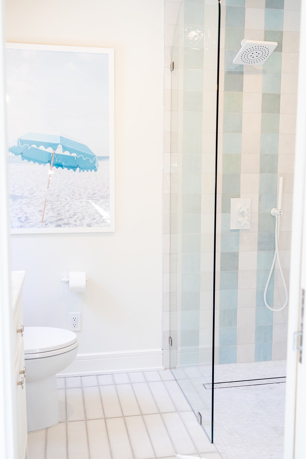Blue Strip bathroom tile pool bath 