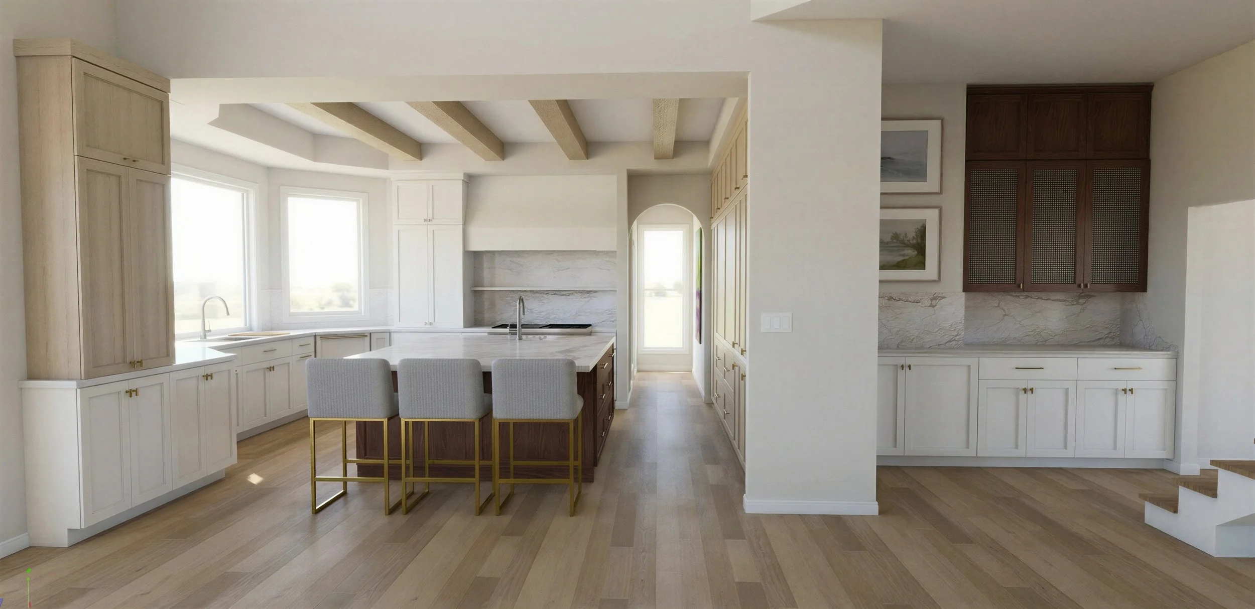 Kitchen Interior Rendering Photorealistic Neptune Beach Remodel