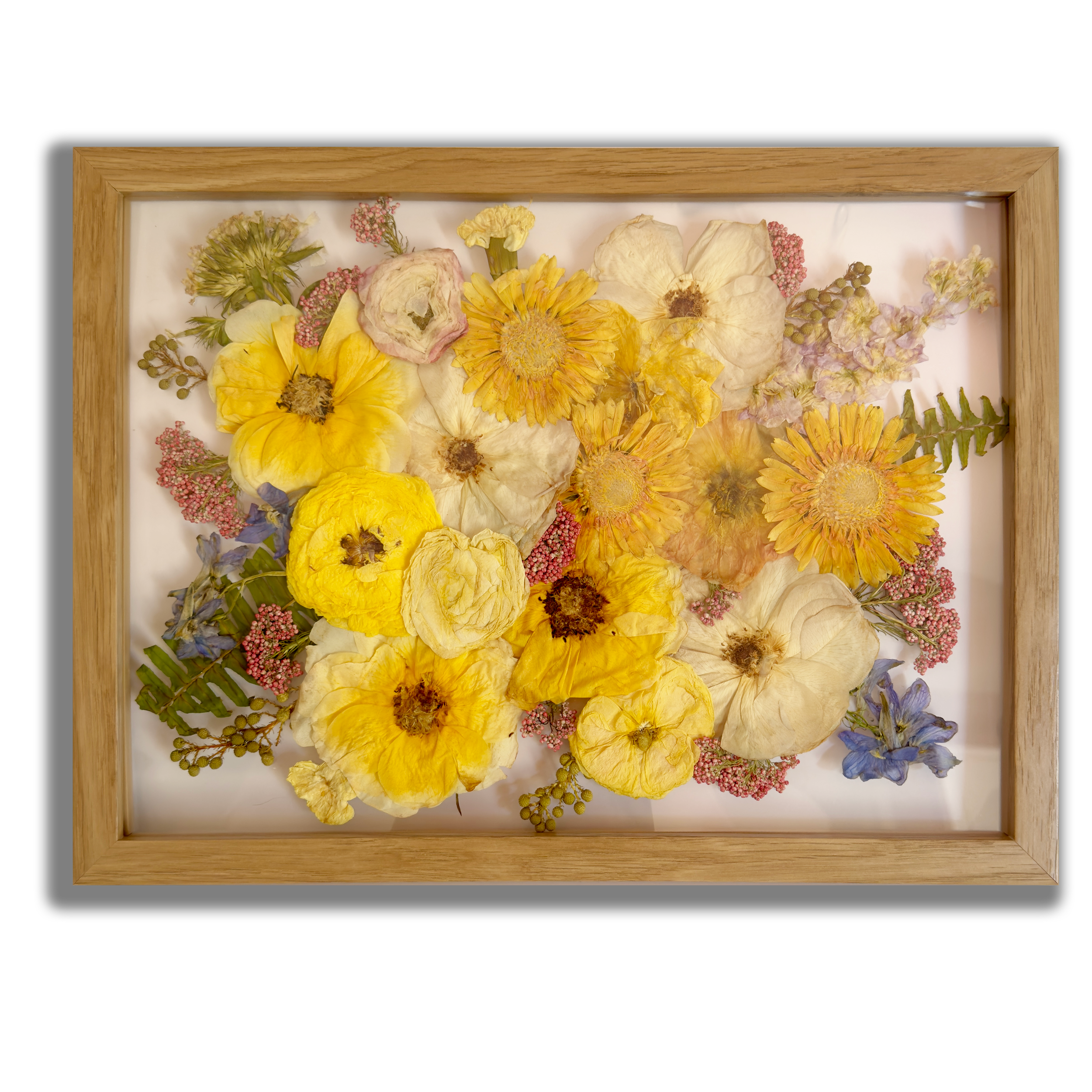 Pressed Flower Frame Art with Pressed Bridal Bouquet.png