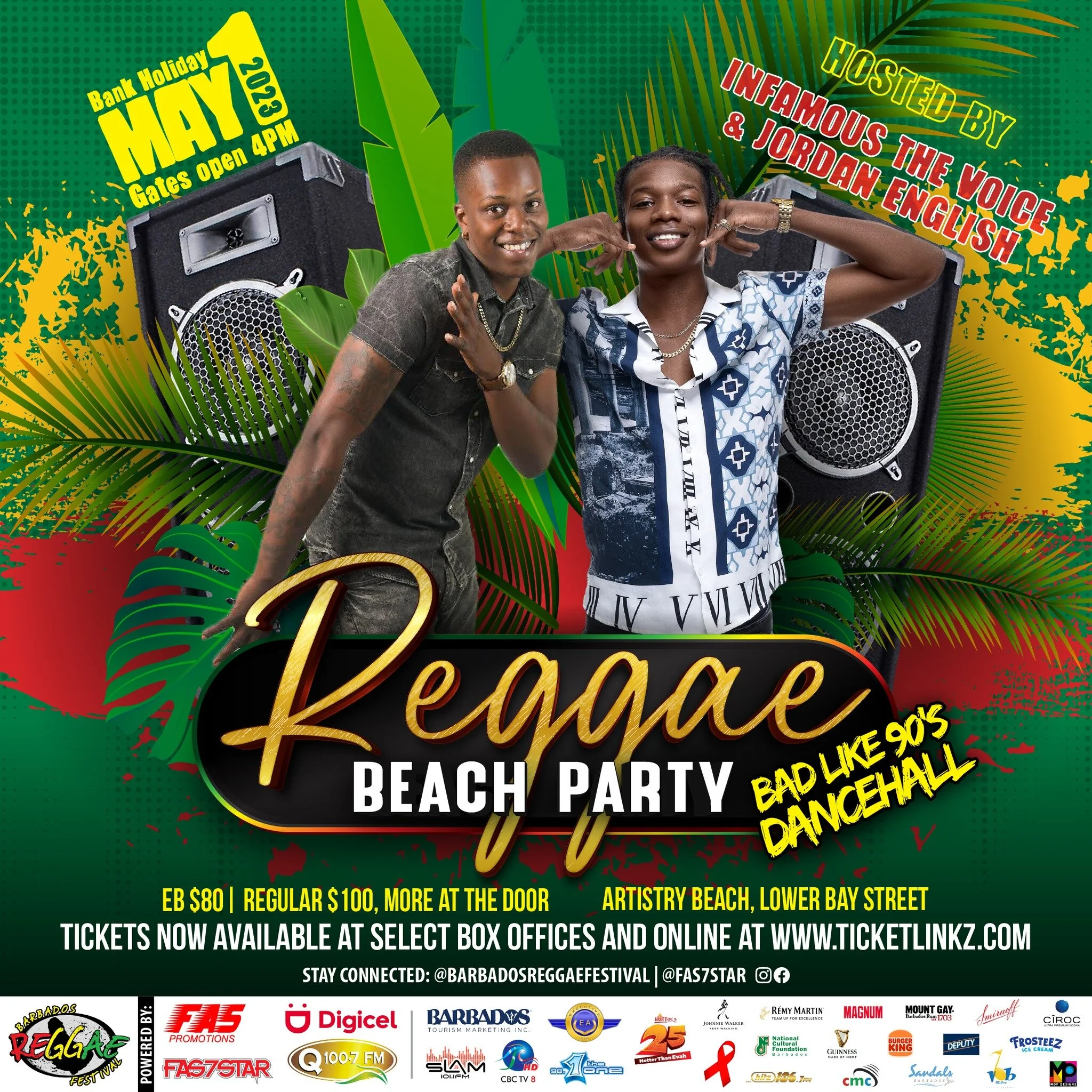 3 Events down, 1 to go. Today at Artistry Beach, Lower Bay Street the Reggae Beach Party: Bad Like 90s Dancehall Edition will be hosted by yours truly Jordan English and Infamous the Voice. @jordanenglishhh @reachinfamousthevoice 

The BRF 2023 is br