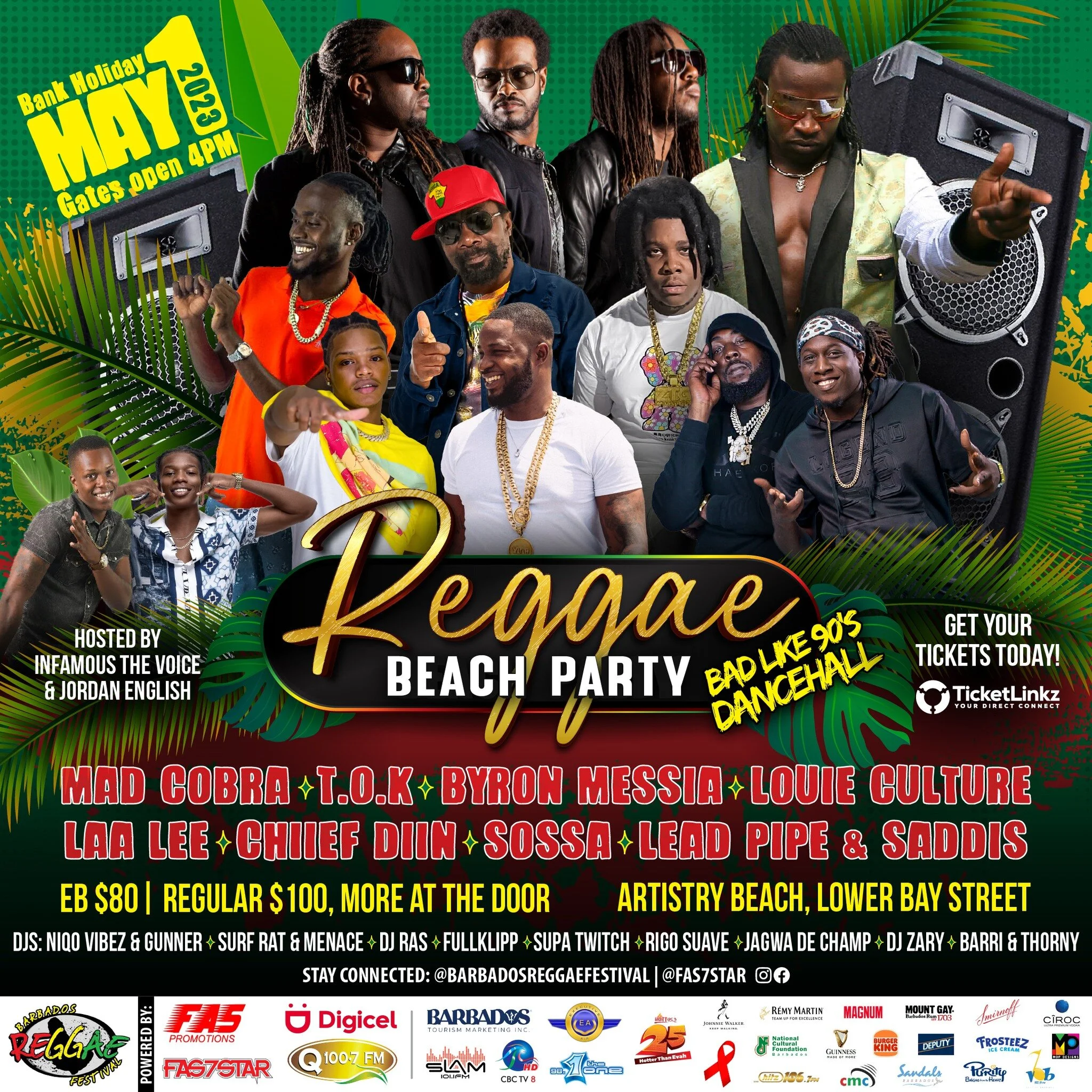 ARE YOU READY FOR TONIGHT?!!!!!!!!!!!! ARTISTRY BEACH, LOWER BAY STREET IS BARE VIBEZ. COME OUT AND PARTY WITH FAS7STAR AT REGGAE ON THE BEACH: BAD LIKE 90'S DANCEHALL!

 @laalee_ranks @chiiefdiin @byronmessia @ewartbrownofficialmadcobra @leadpipe_of