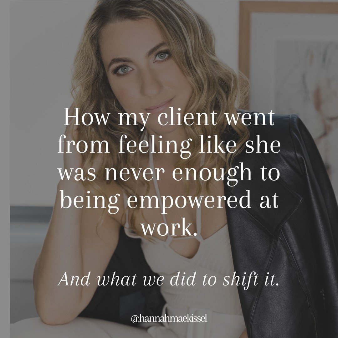 How my client transformed from feeling like she was never &quot;enough&quot; to becoming empowered. ⁠
⁠
My client is a high-performing executive who felt she had no voice in the workplace and always had terrible bosses who put her down.⁠
⁠
What she w