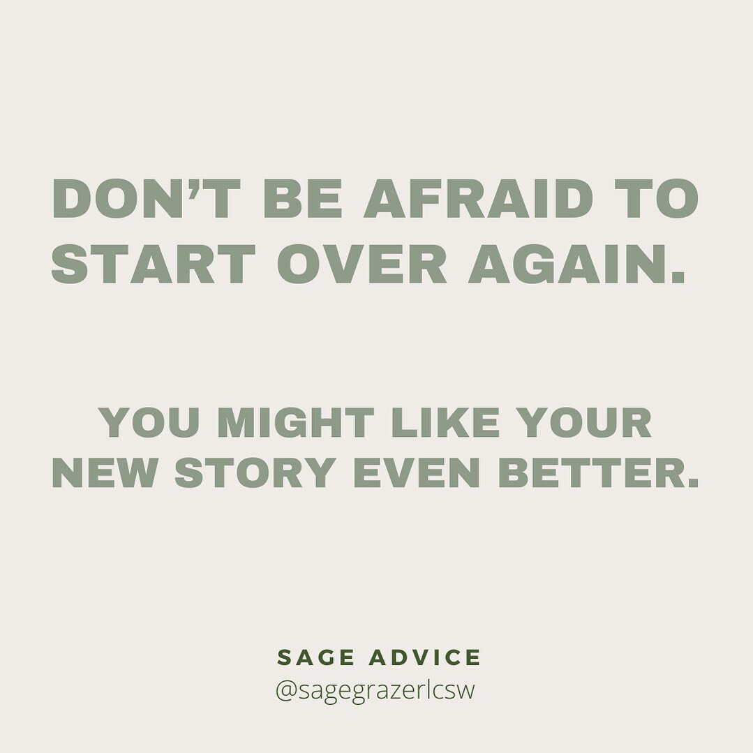 Starting over isn&rsquo;t a bad thing. It might feel like a step backwards but you will never know what the possibilities could be if you don&rsquo;t give yourself the chance to explore. You might like your new story even better.
.
.
.
#sagegrazerlcs