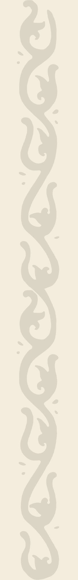 A beige vertical decorative pattern with symmetrical abstract swirl designs.