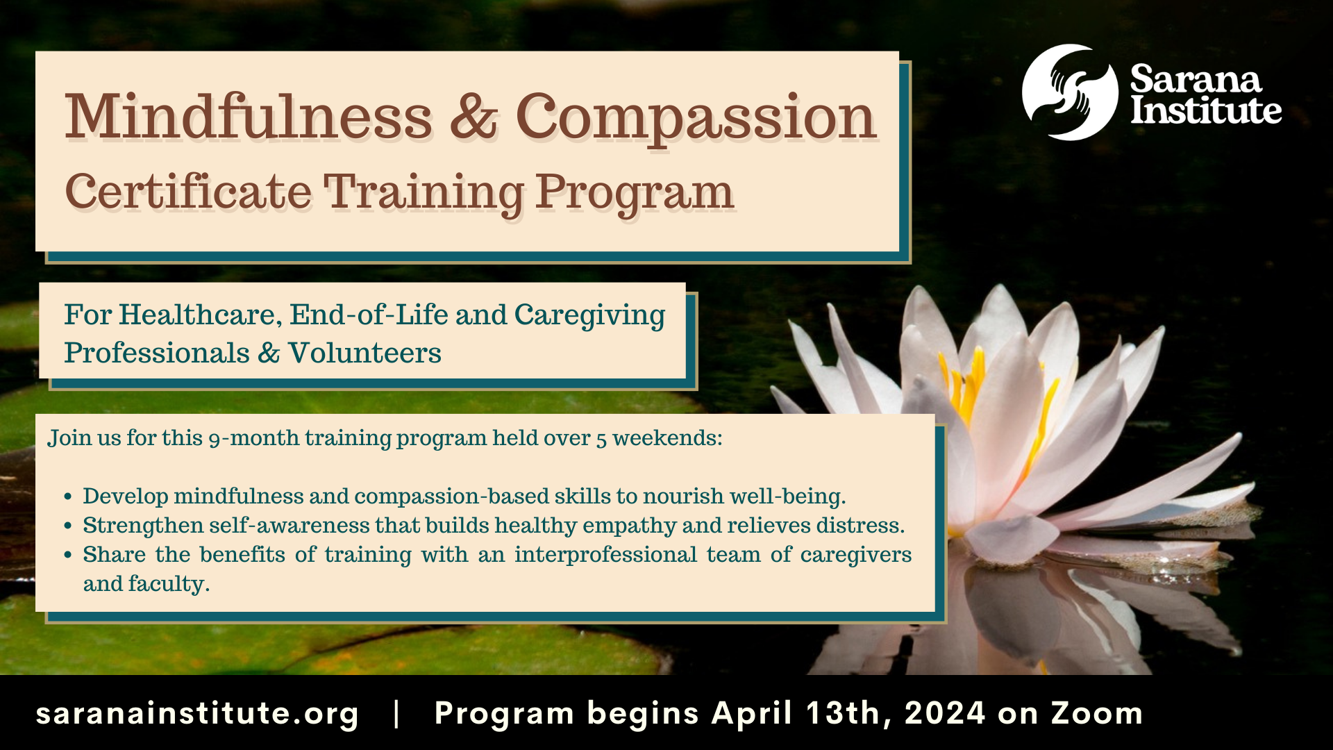 Mindfulness and Compassion Professional Training Program — Sarana Institute