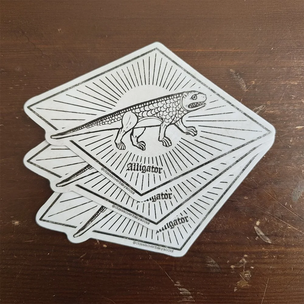 Poorly-Drawn Medieval Alligator 5" Vinyl Sticker