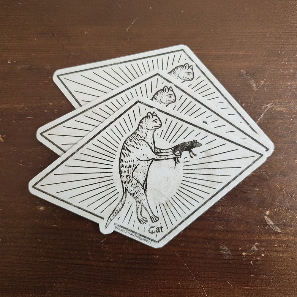 Poorly-Drawn Medieval Cat 5" Vinyl Sticker