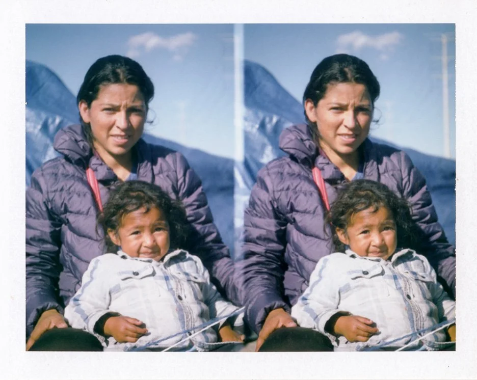 Polaroid portraits from the migrant caravan by photojournalist Alex Cave.