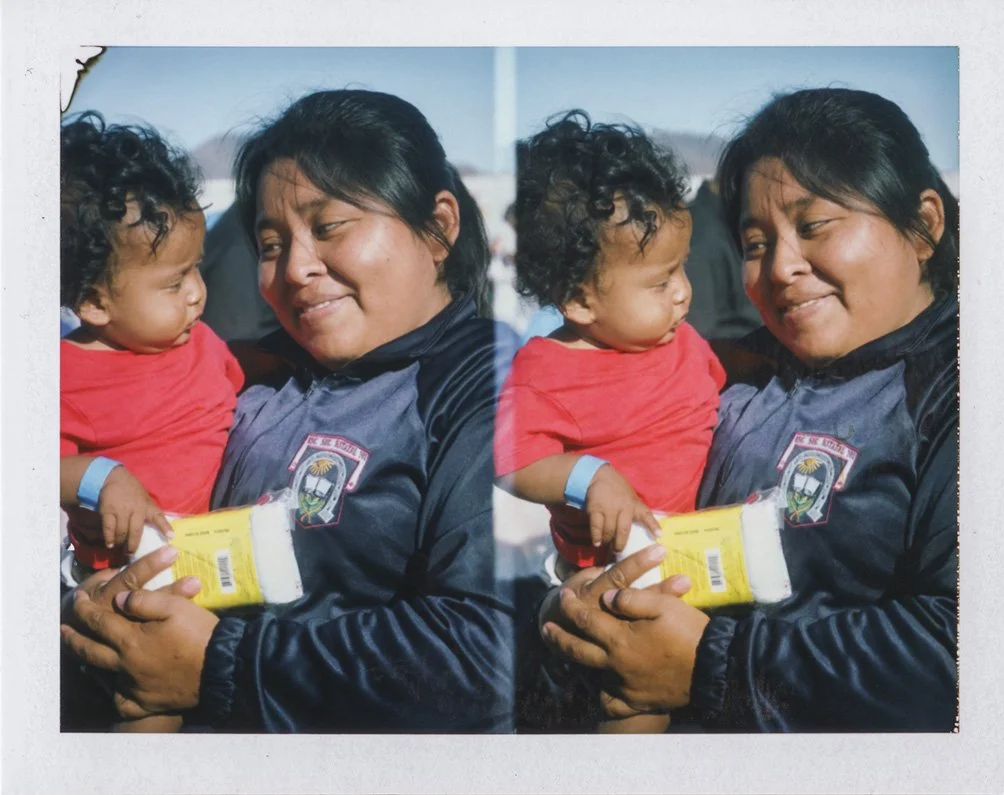 Polaroid portraits from the migrant caravan by photojournalist Alex Cave.