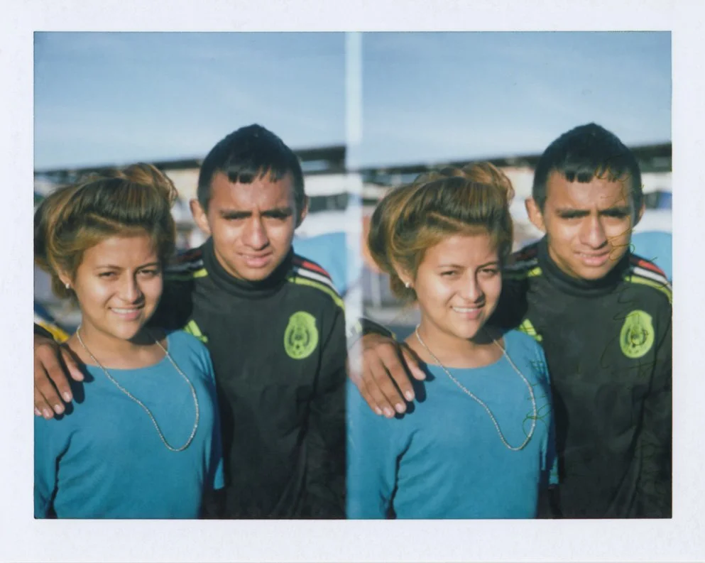 Polaroid portraits from the migrant caravan by photojournalist Alex Cave.