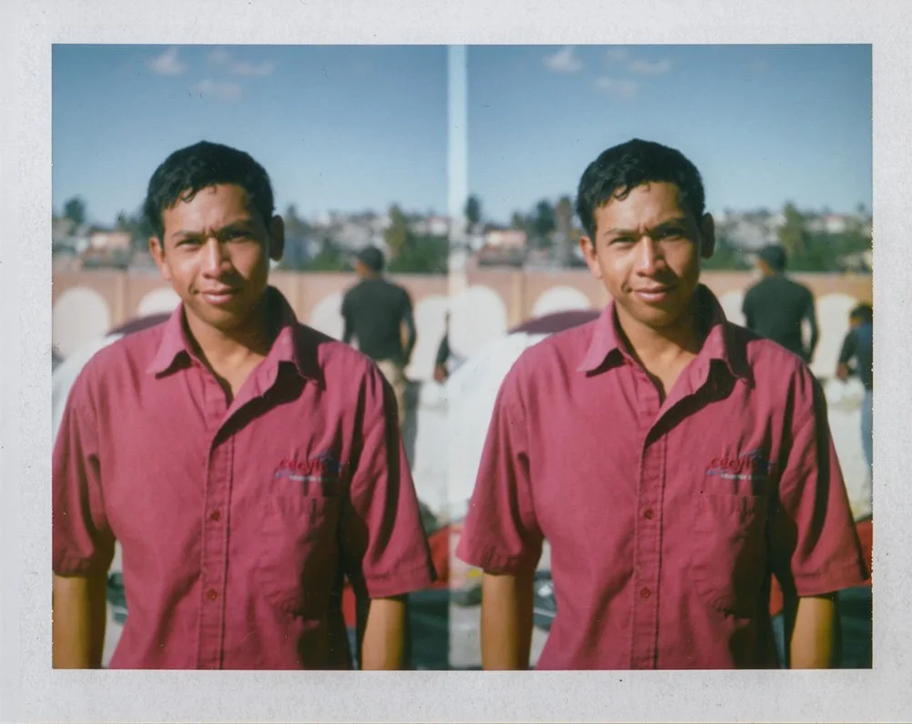 Polaroid portraits from the migrant caravan by photojournalist Alex Cave.
