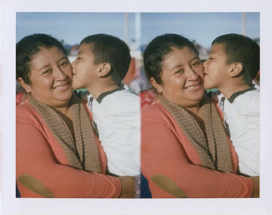 Polaroid portraits from the migrant caravan by photojournalist Alex Cave.