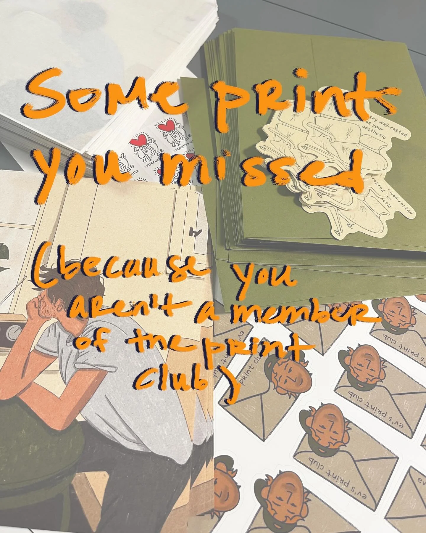Comment “print club” and I’ll send you the link to join! Join by the end of the month and you’ll get the July exclusive print and sticker sent to you on the 31st. Also comment any themes or ideas you want to see in the future!