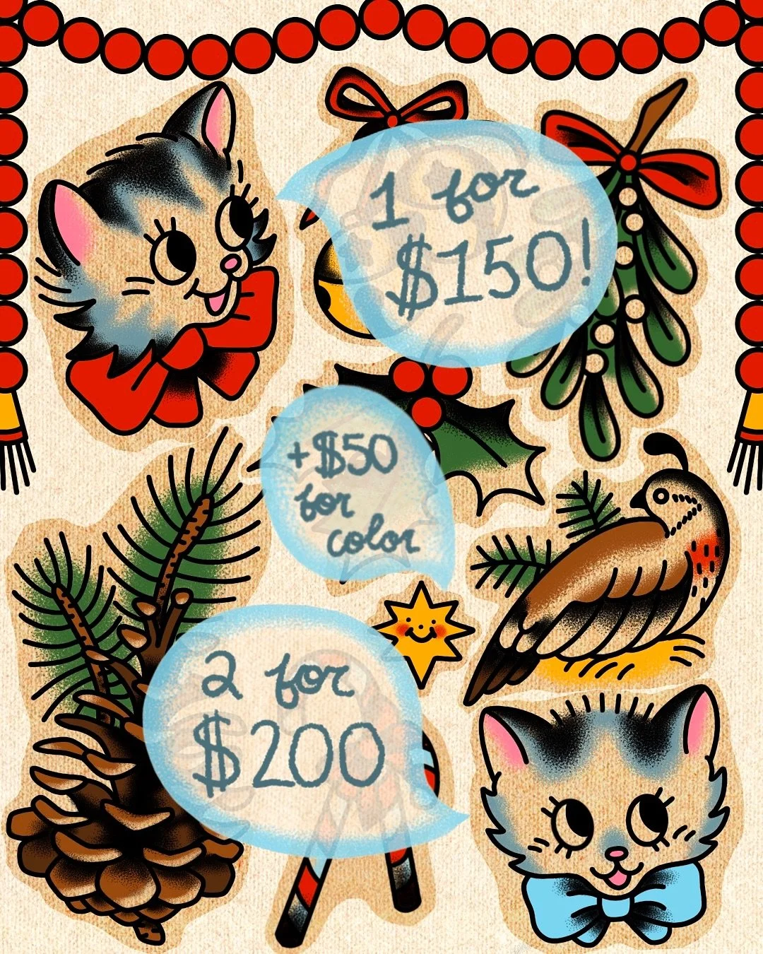 Come get some little Christmas guys! These were so fun to draw I&rsquo;d love tattoo every one of them❤️🎄

#dfwtattoos #dfwtattooartist #dallastattooartist #dallastattooartist #dallastattoo #femaletattooer #tattooer #tattooapprenticeship #tattooappr