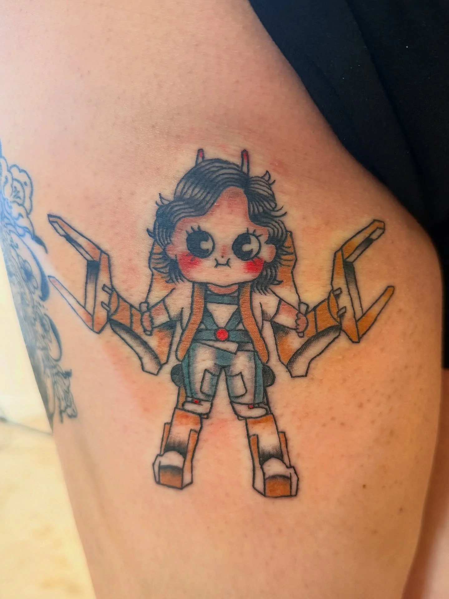 Ripely mech kewpie baby&hellip;: brilliant idea thank you Amanda! 

#dfwtattoos #dfwtattooartist #dallastattooartist #dallastattooartist #dallastattoo #femaletattooer #tattooer #tattooapprenticeship #tattooapprenticelife #tattooapprentice #americantr