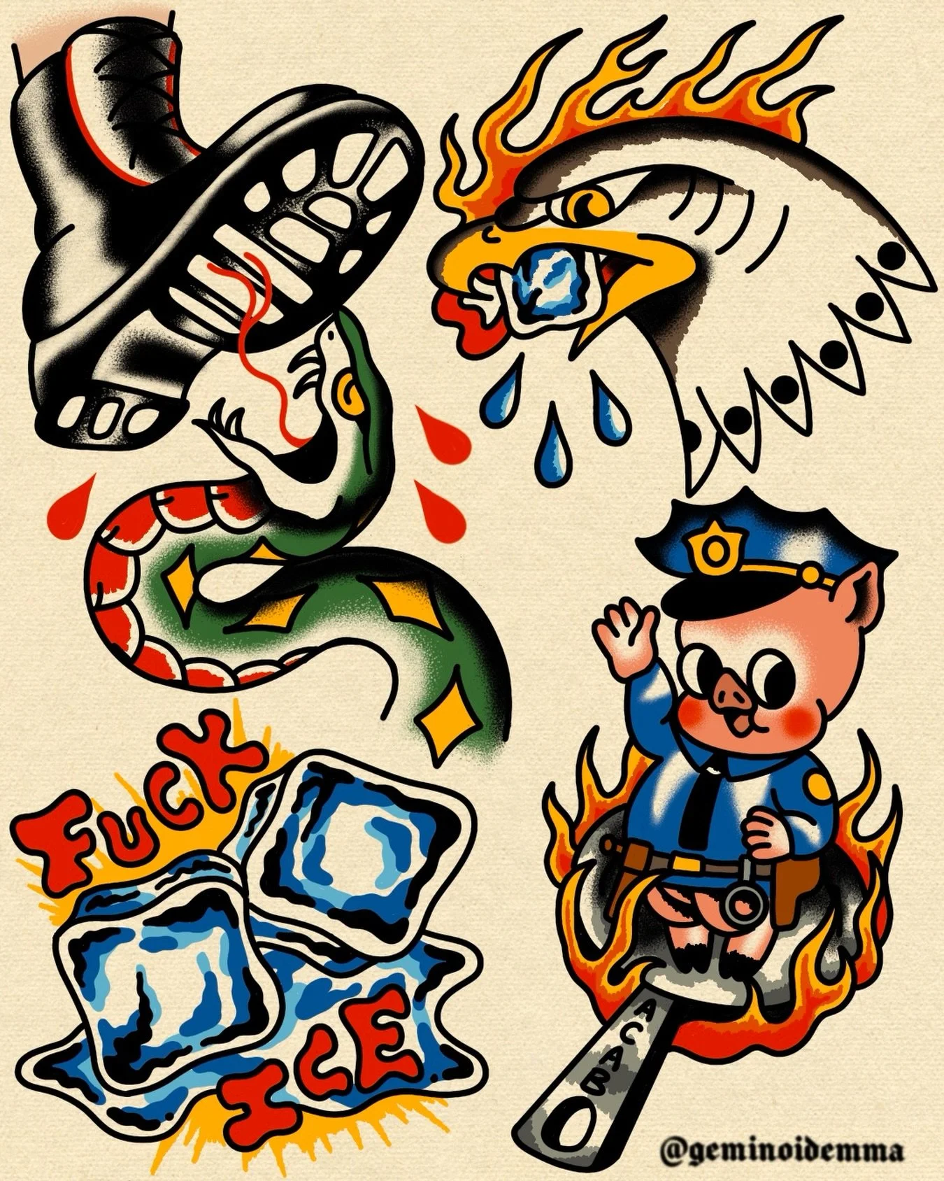 What else is there to say? 🧊🔥

#dfwtattoos #dfwtattooartist #dallastattooartist #dallastattoo #traditionaltattoo