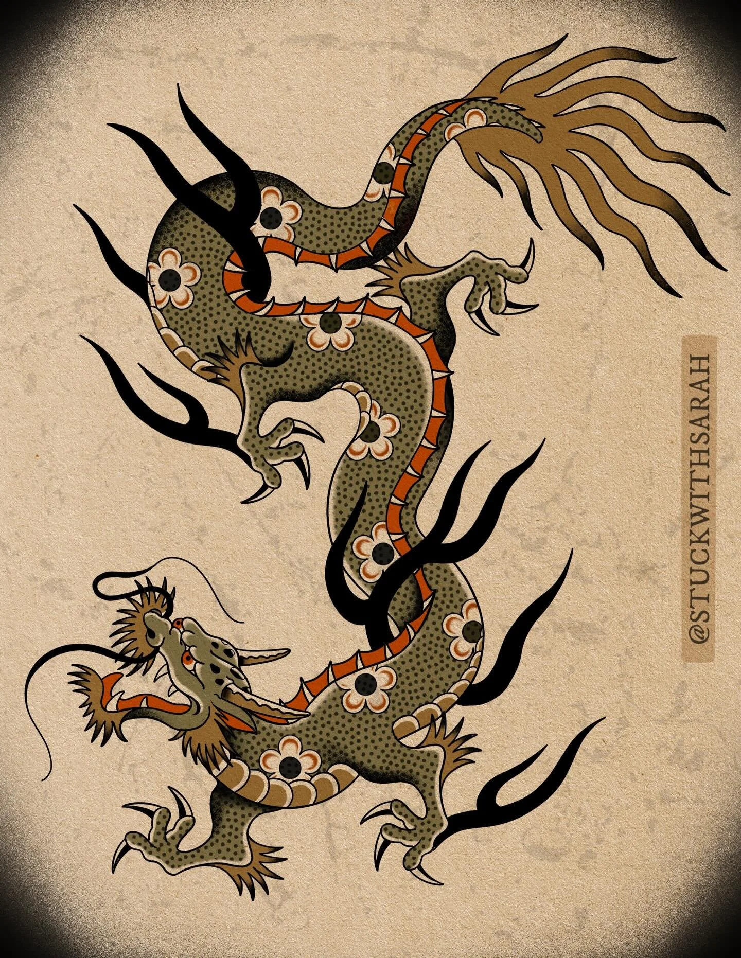 New flash piece! I&rsquo;d love to give this dragon a home❤️ dm to book. 🐉
#dallastattooartist #femaletattooartist #dfwtattooartist  #dragontattoo #japanesetattoo