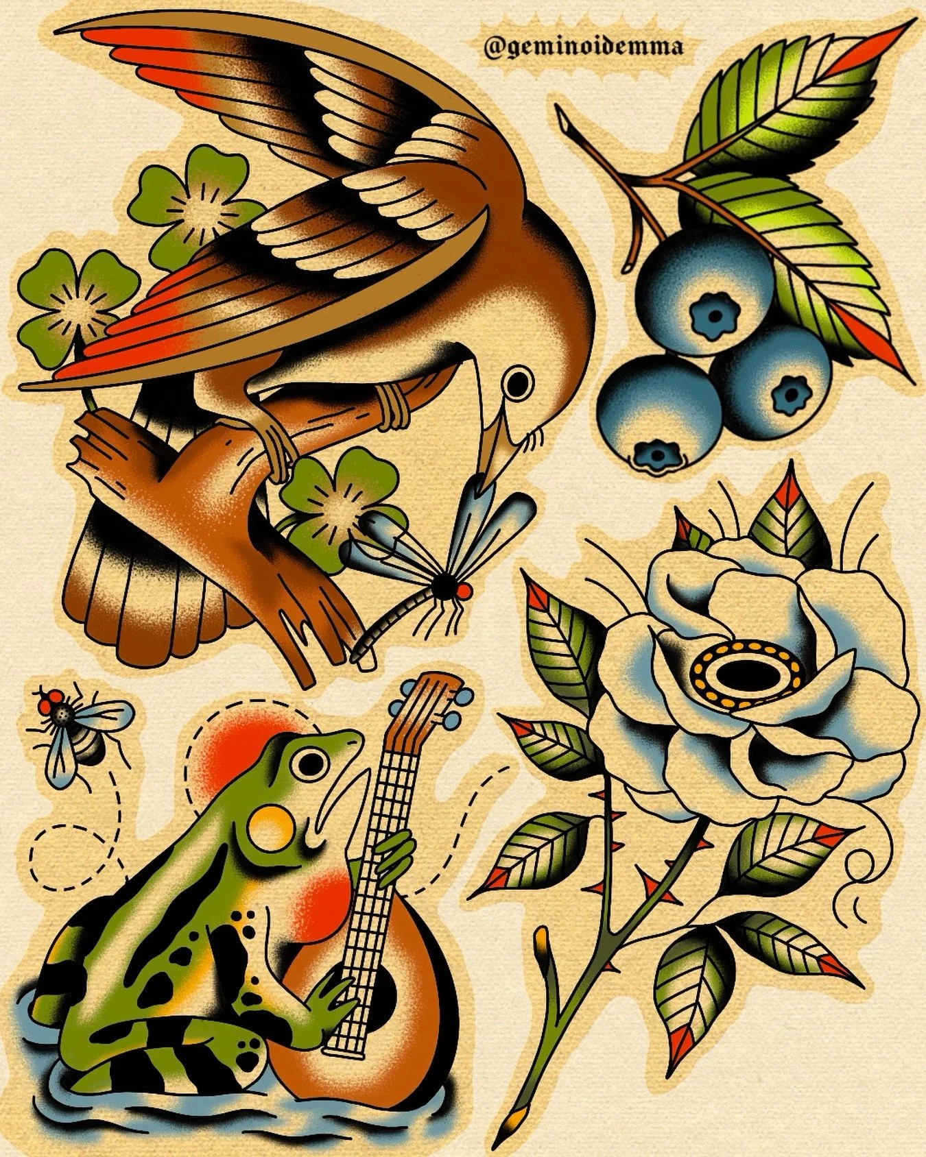 $200-450 for these guys depending on size and color or no color🧌❣️ y&rsquo;all ready for daylight savings? 

#dfwtattoos #dfwtattooartist #dallastattooartist #dallastattoo #femaletattooer