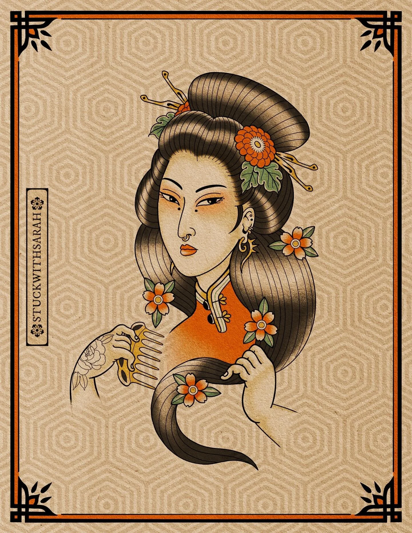 Japanese lady flash piece. Book via link in bio. Ideally a large thigh or back piece 🌸🖤🌸
#flash #dfwtattooartist #dallastattooartist #femalettattooartist #japanesetattoo