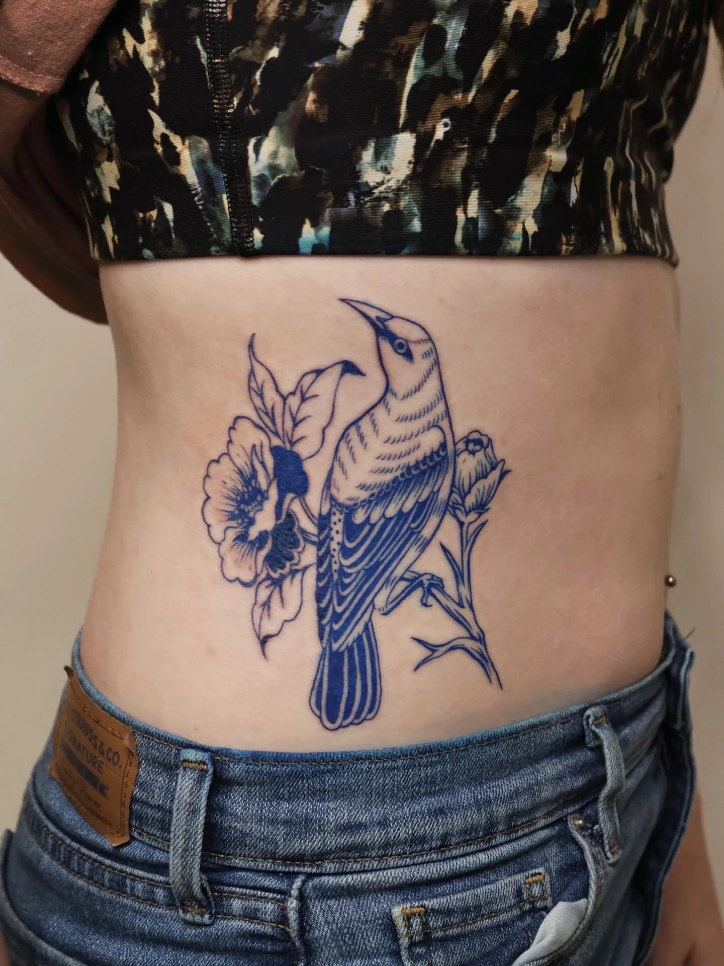 Blue ink for this clients first tattoo! She sat like a champ! I&rsquo;m always down to do fun color ink tattoos! Love how the blue pops on this clients skin. 💙
#dfwtattooartist #dallastattooartist #femaletattooartist