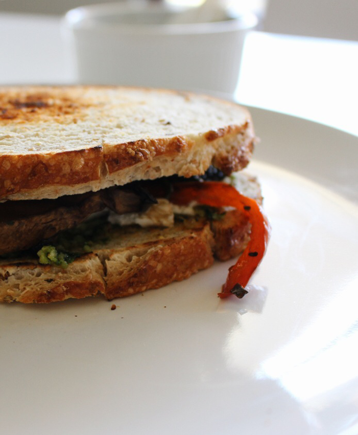 Sandwich de hongos portobello