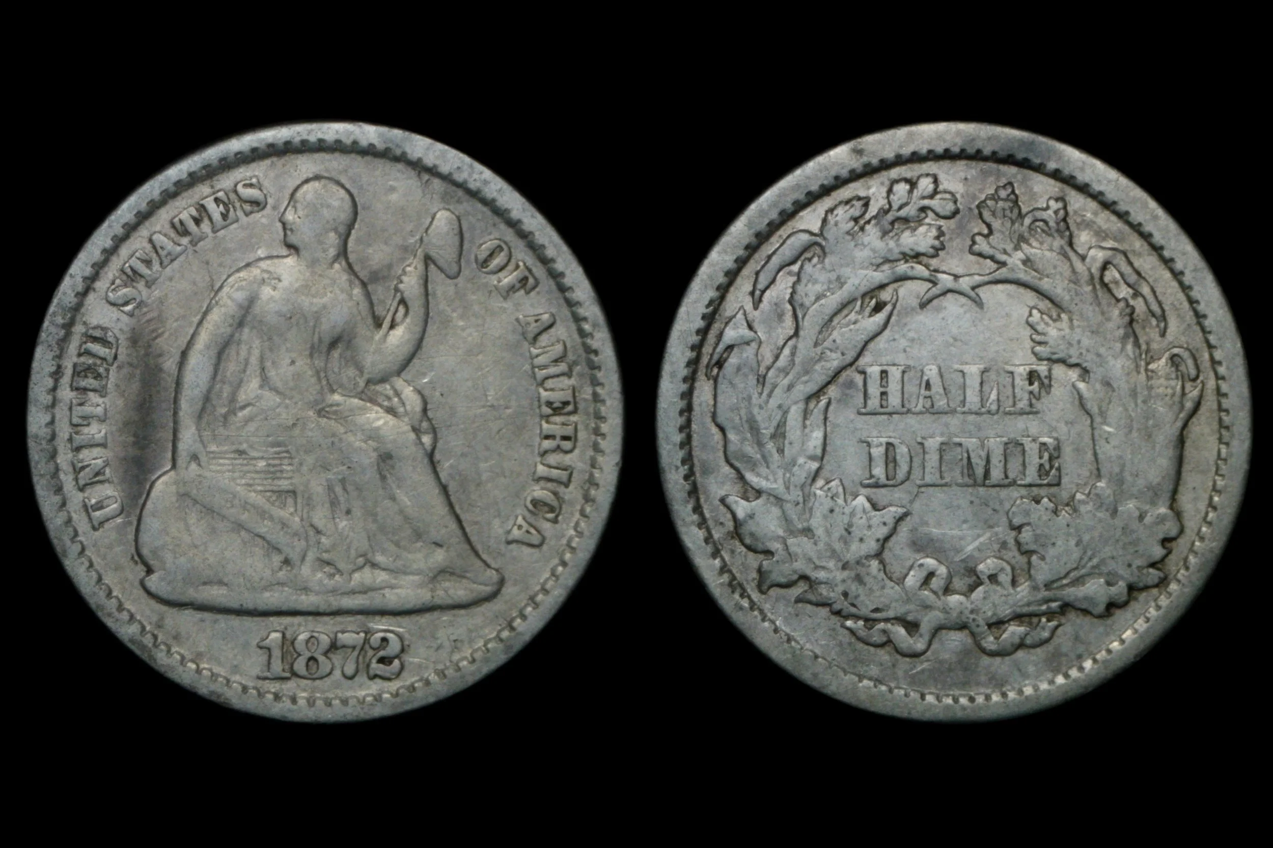 1872 Seated Liberty Half Dime After Restoration