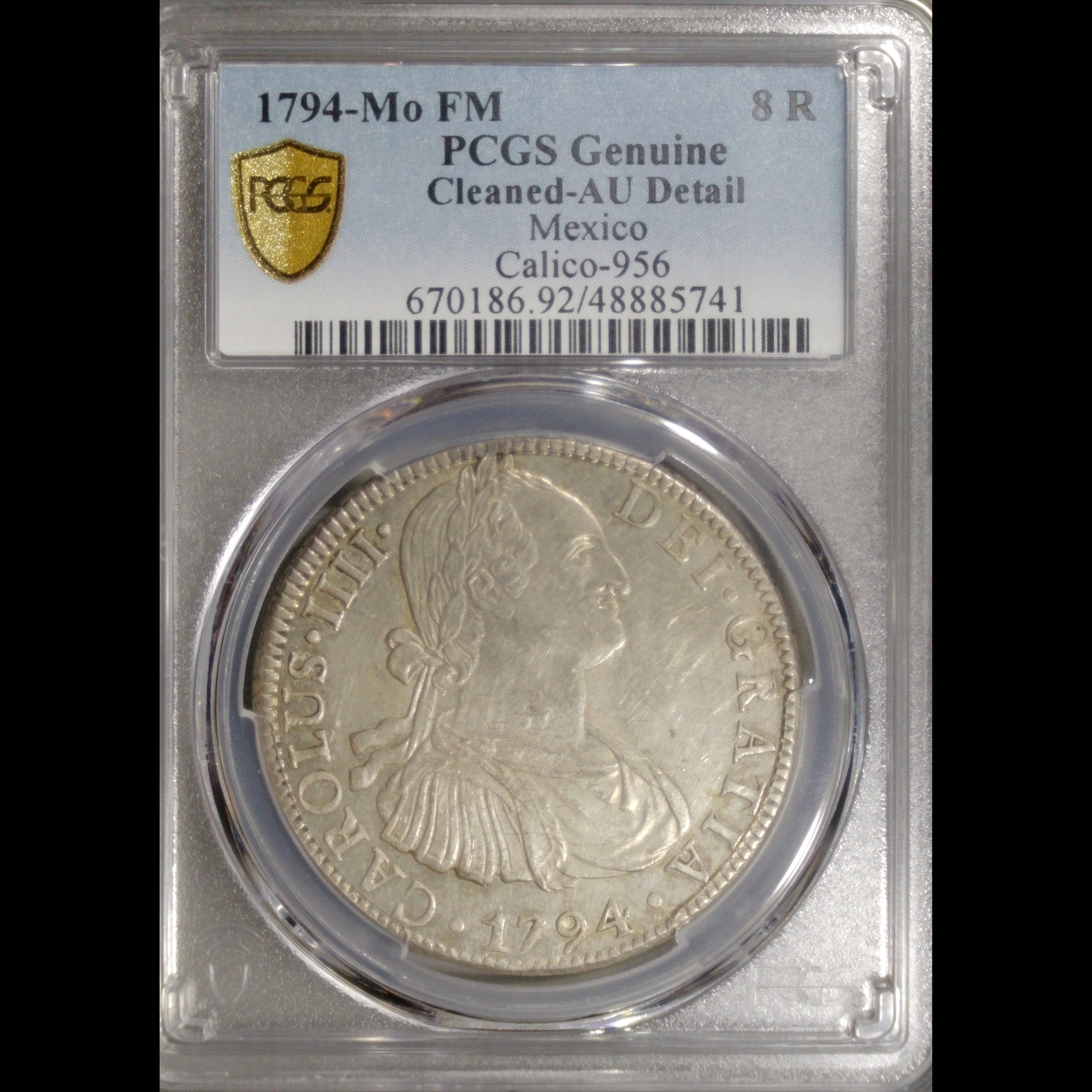 1794_Mo-FM-Mexico-8-Reale_Calico-956_PCGS-48885741_Slab-Obverse.JPG