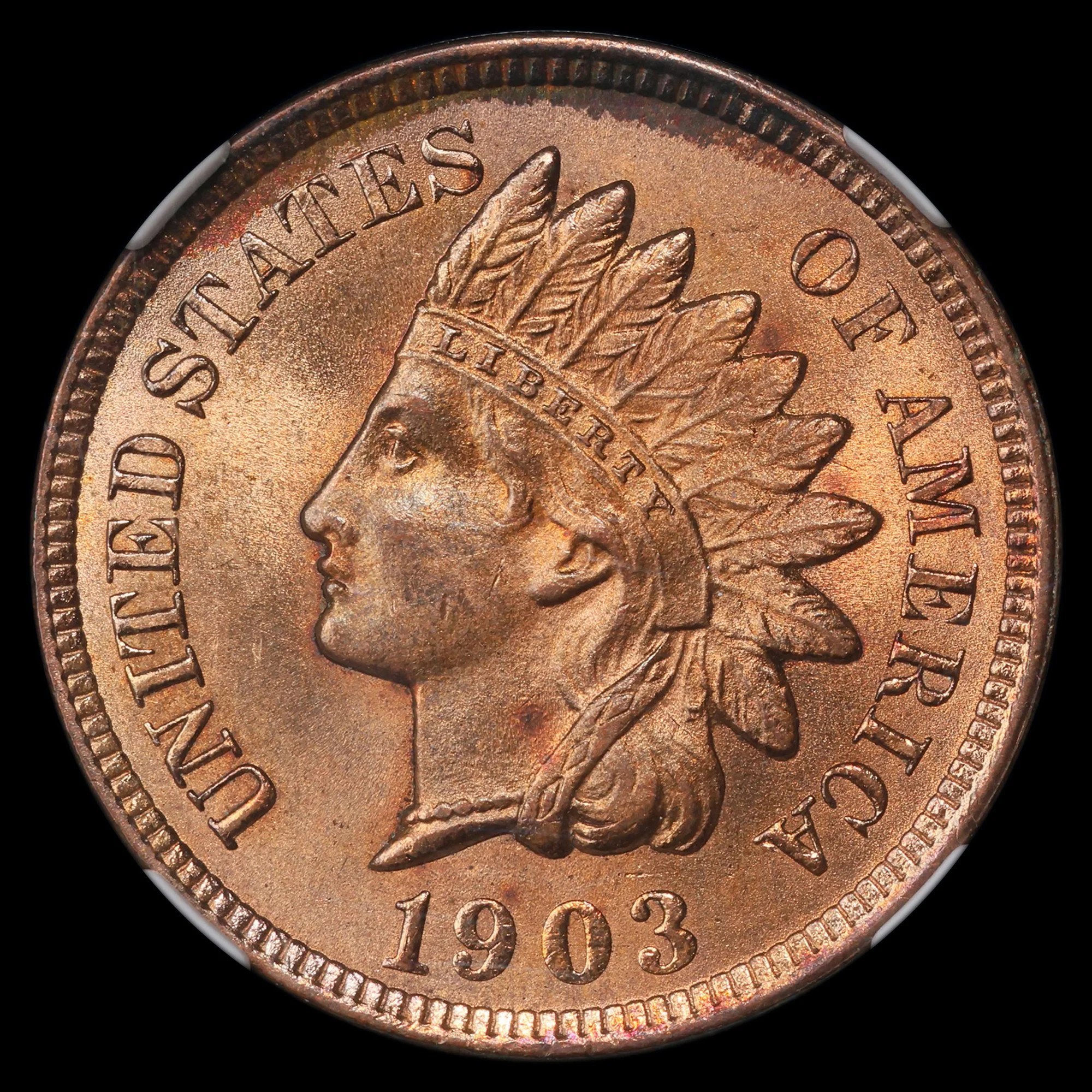 1903 Indian Head Cent ~ MS65 ~ RB ~ Toner