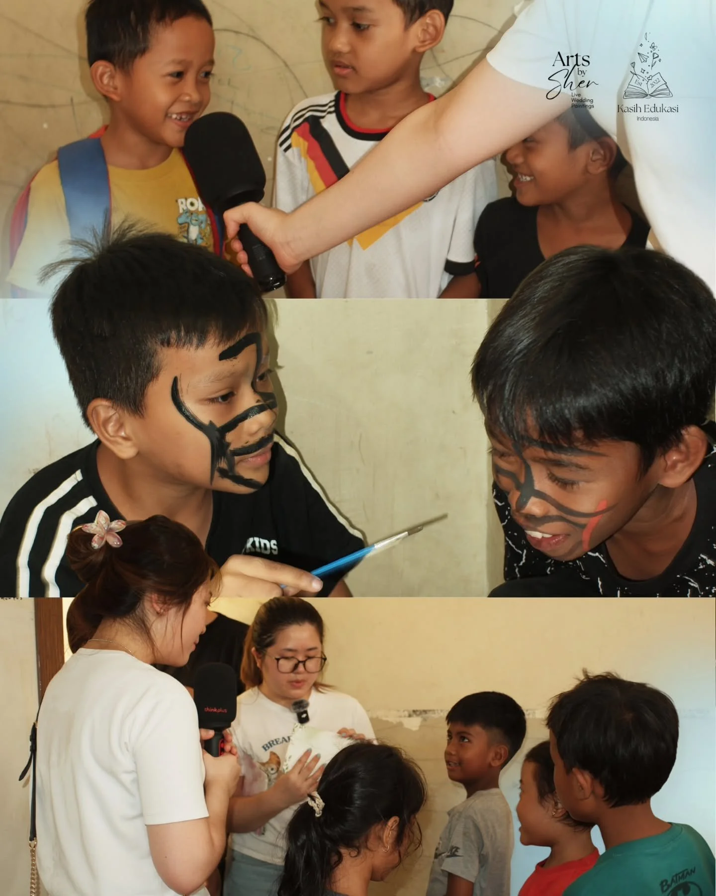 A few moments from our afternoon at Yayasan Taruna Pertiwi with Sher from Artsbysher and the Persona Live Painters team.

From learning how to paint, creating alongside the artists, playing games, to getting a little carried away with the paint, the 