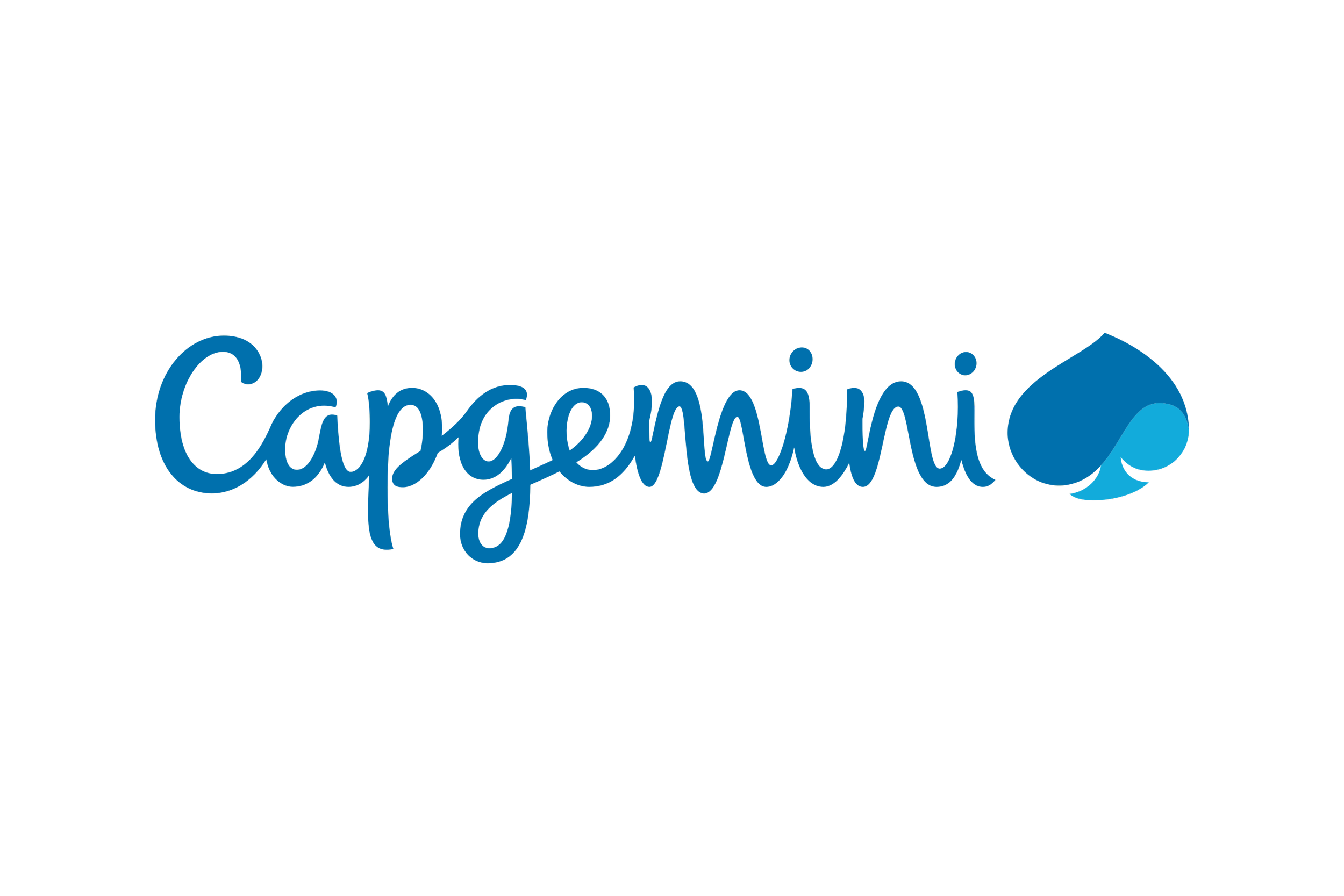 Capgemini logo featuring blue text and a spade symbol.
