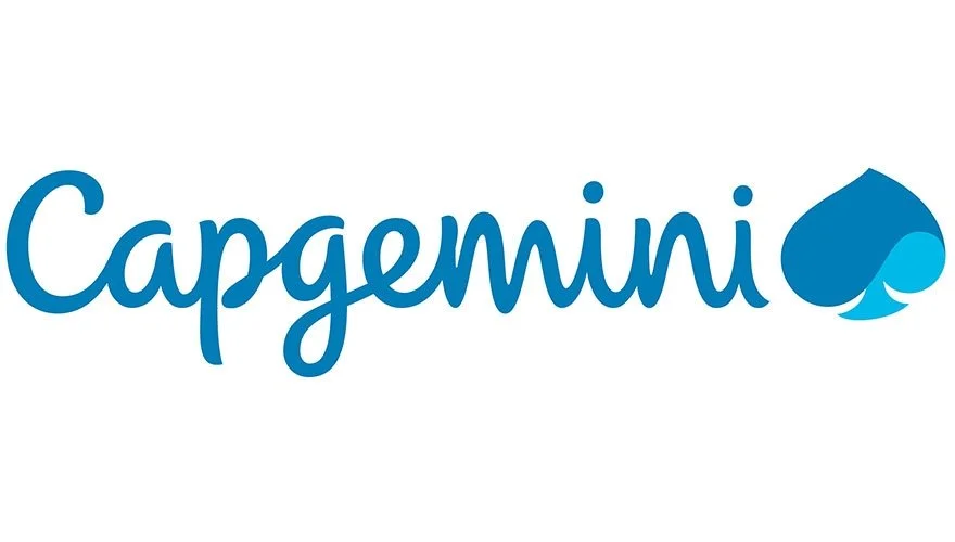 Capgemini logo with blue text and spade shape icon