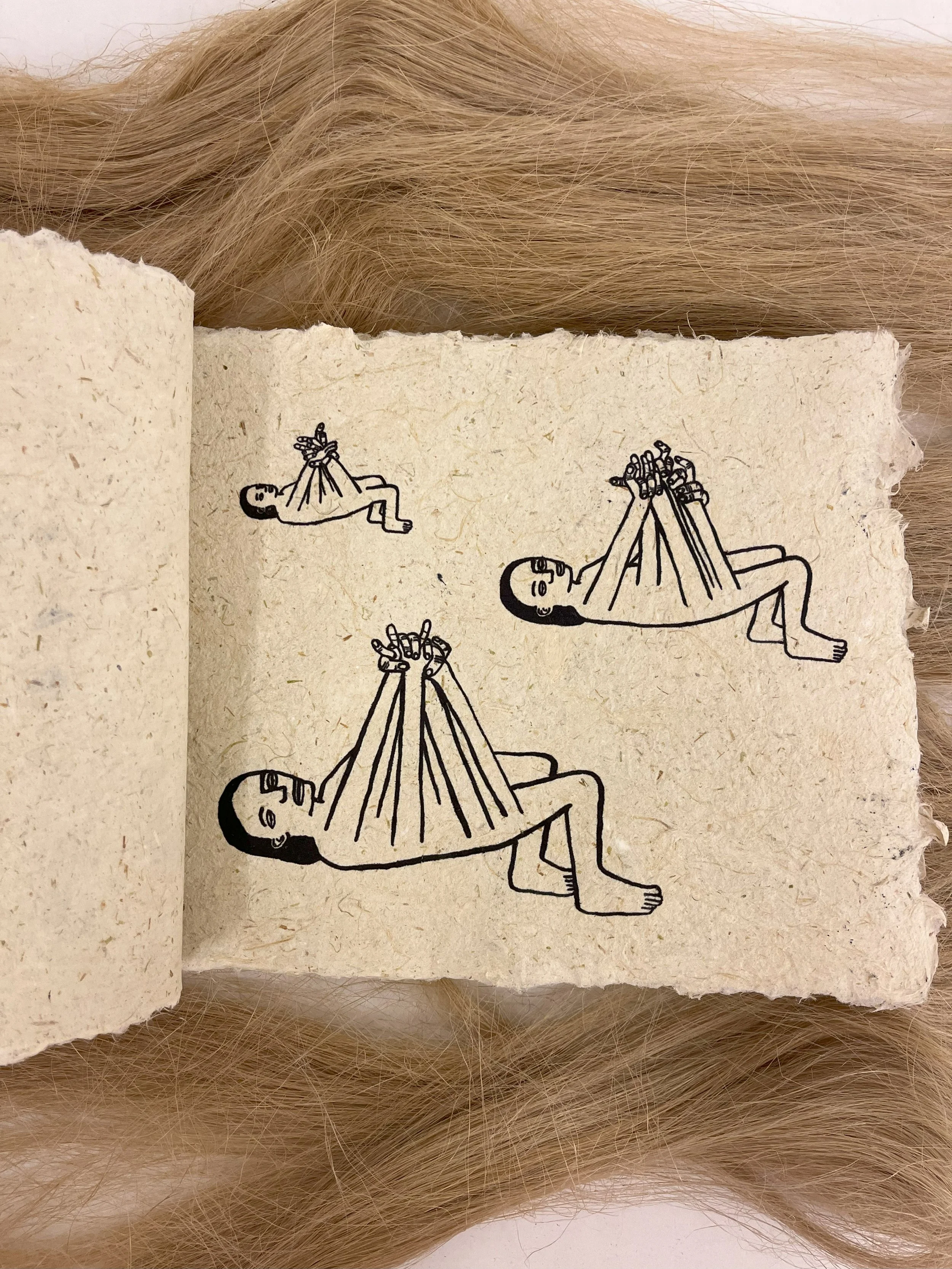 Koltay Dorottya Szonja: Volt egyszer egy ember, teste volt a kender/Once upon a time, there was a man whose body was made of hemp. - as part of exhibition Beyond the paper 2025. ©Koltay Dorottya Szonja