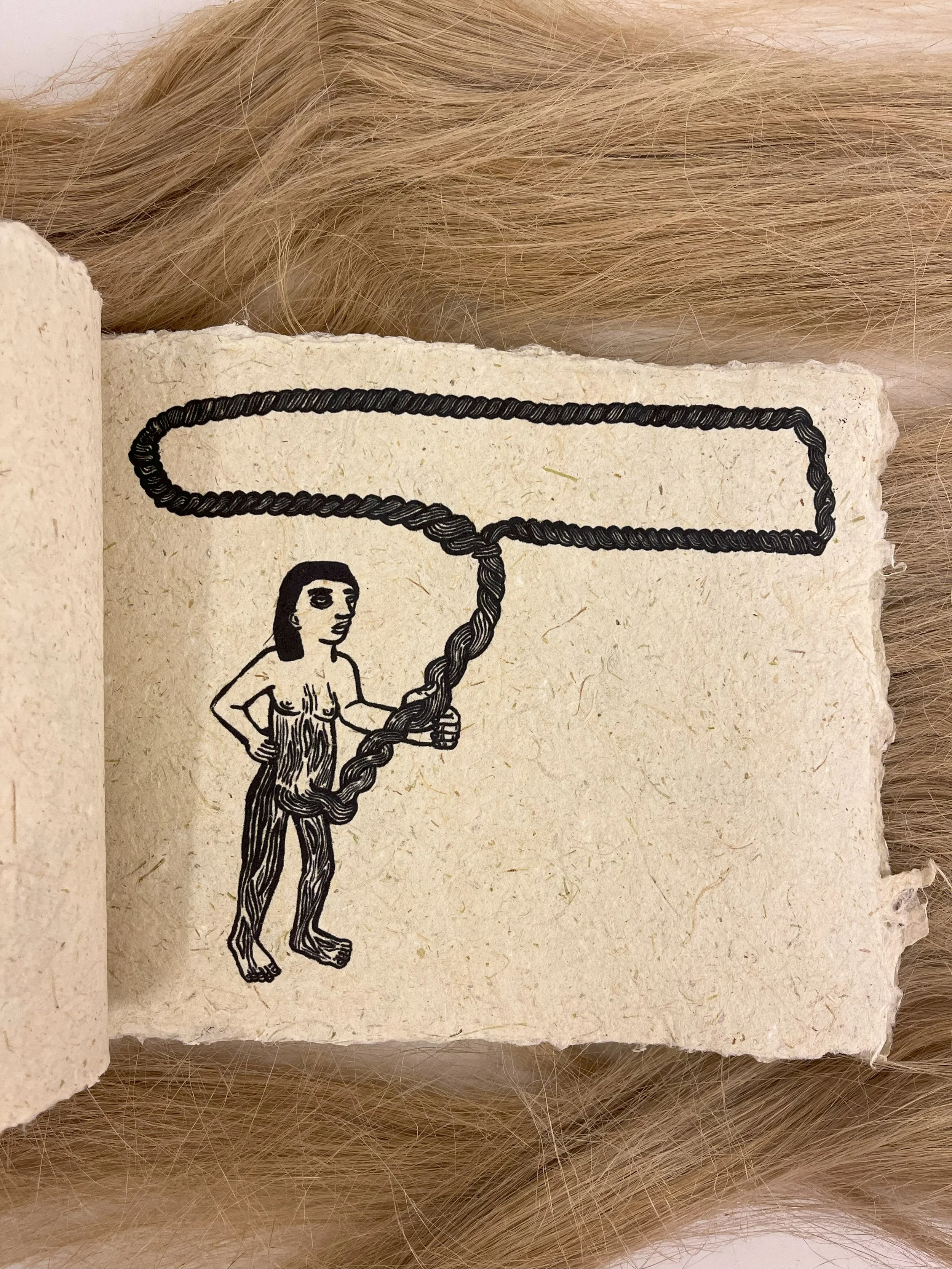 Koltay Dorottya Szonja: Volt egyszer egy ember, teste volt a kender/Once upon a time, there was a man whose body was made of hemp. - as part of exhibition Beyond the paper 2025. ©Koltay Dorottya Szonja