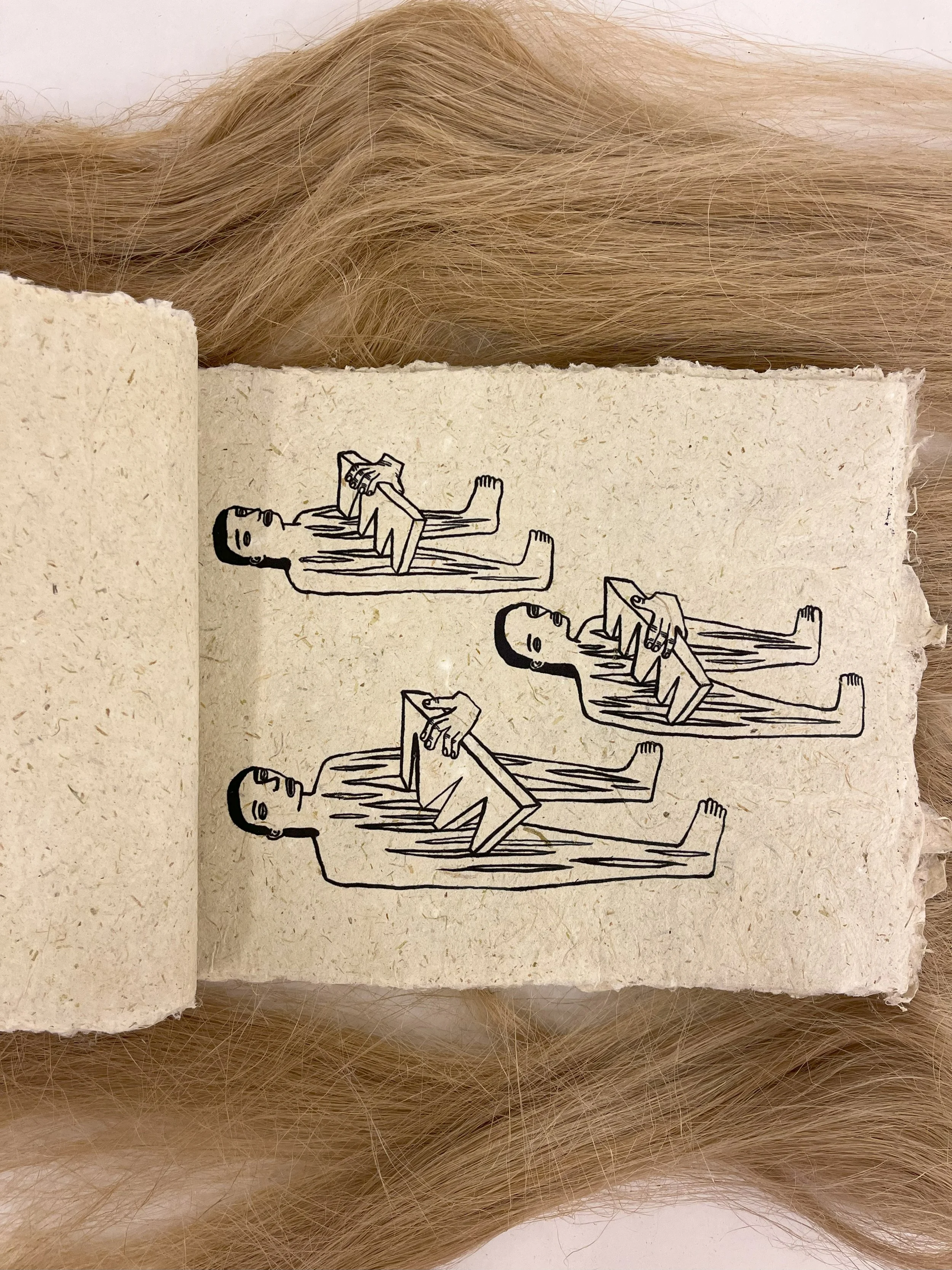 Koltay Dorottya Szonja: Volt egyszer egy ember, teste volt a kender/Once upon a time, there was a man whose body was made of hemp. - as part of exhibition Beyond the paper 2025. ©Koltay Dorottya Szonja