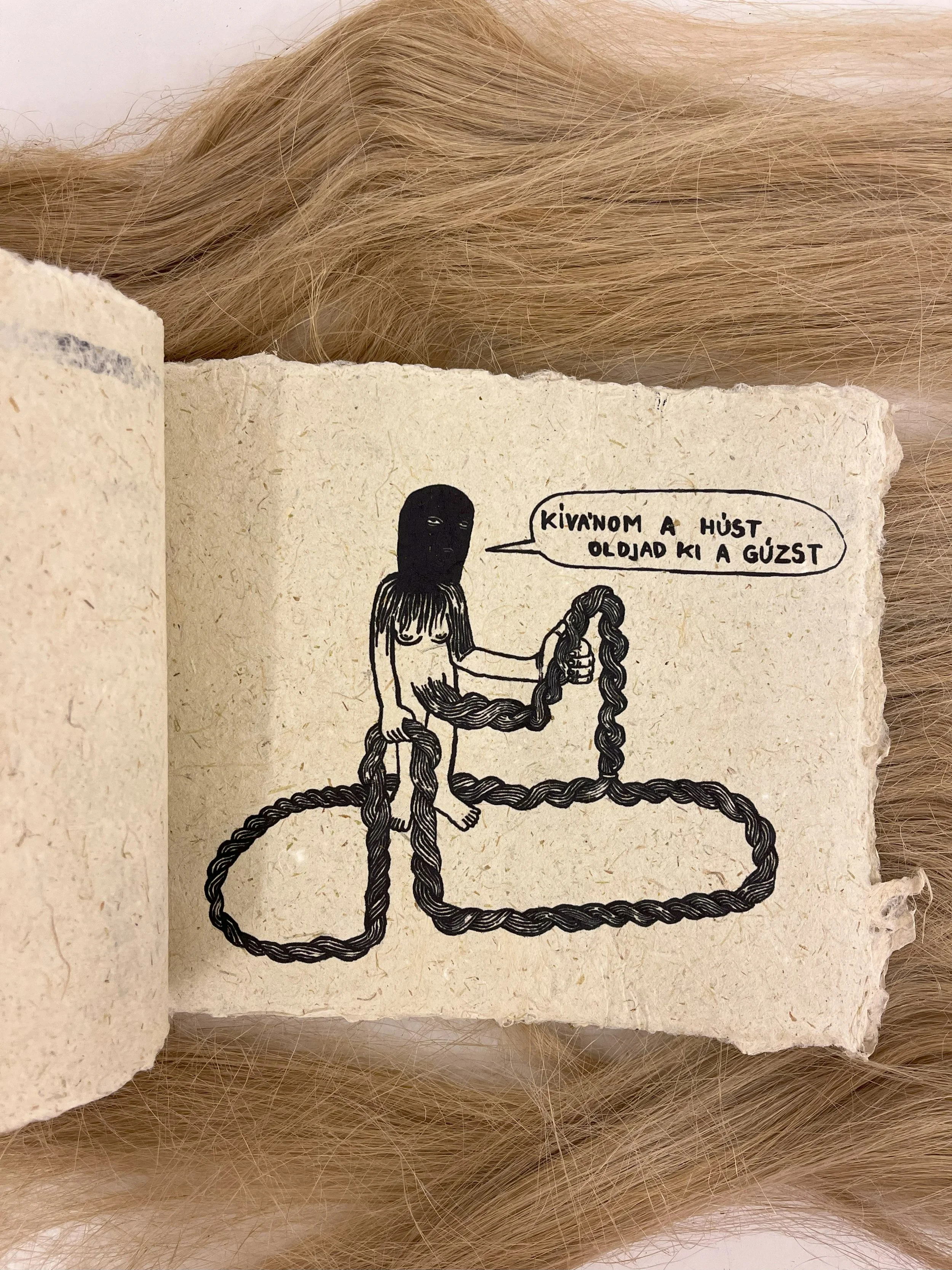 Koltay Dorottya Szonja: Volt egyszer egy ember, teste volt a kender/Once upon a time, there was a man whose body was made of hemp. - as part of exhibition Beyond the paper 2025. ©Koltay Dorottya Szonja