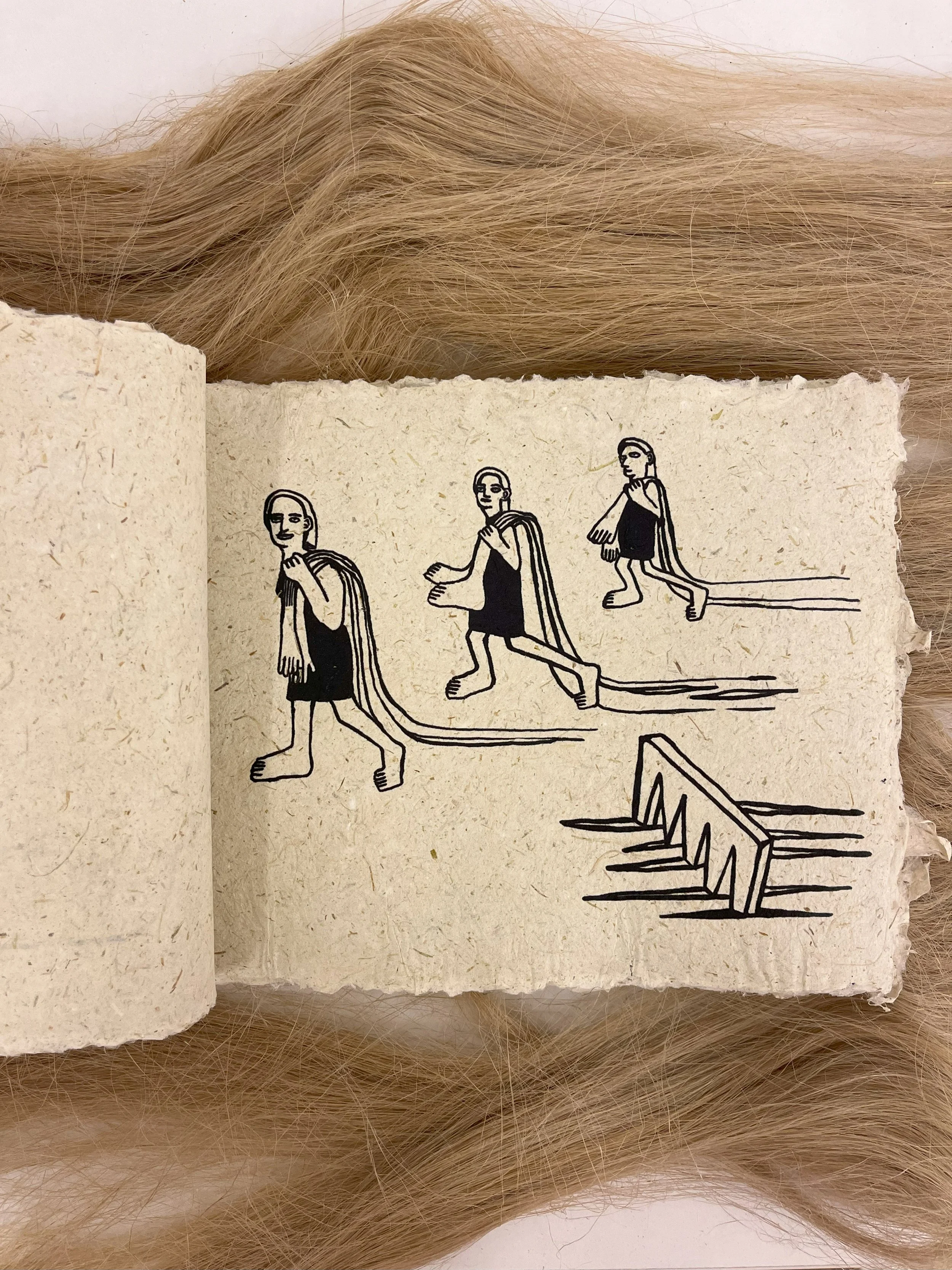 Koltay Dorottya Szonja: Volt egyszer egy ember, teste volt a kender/Once upon a time, there was a man whose body was made of hemp. - as part of exhibition Beyond the paper 2025. ©Koltay Dorottya Szonja
