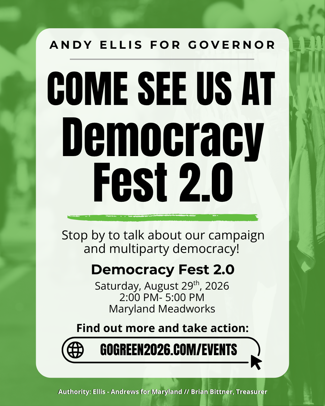 Come See Us at   Democracy Fest 2.0