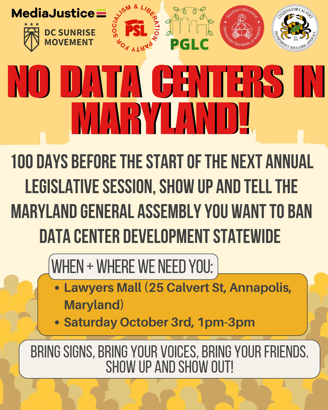 No Data Centers in Maryland Rally