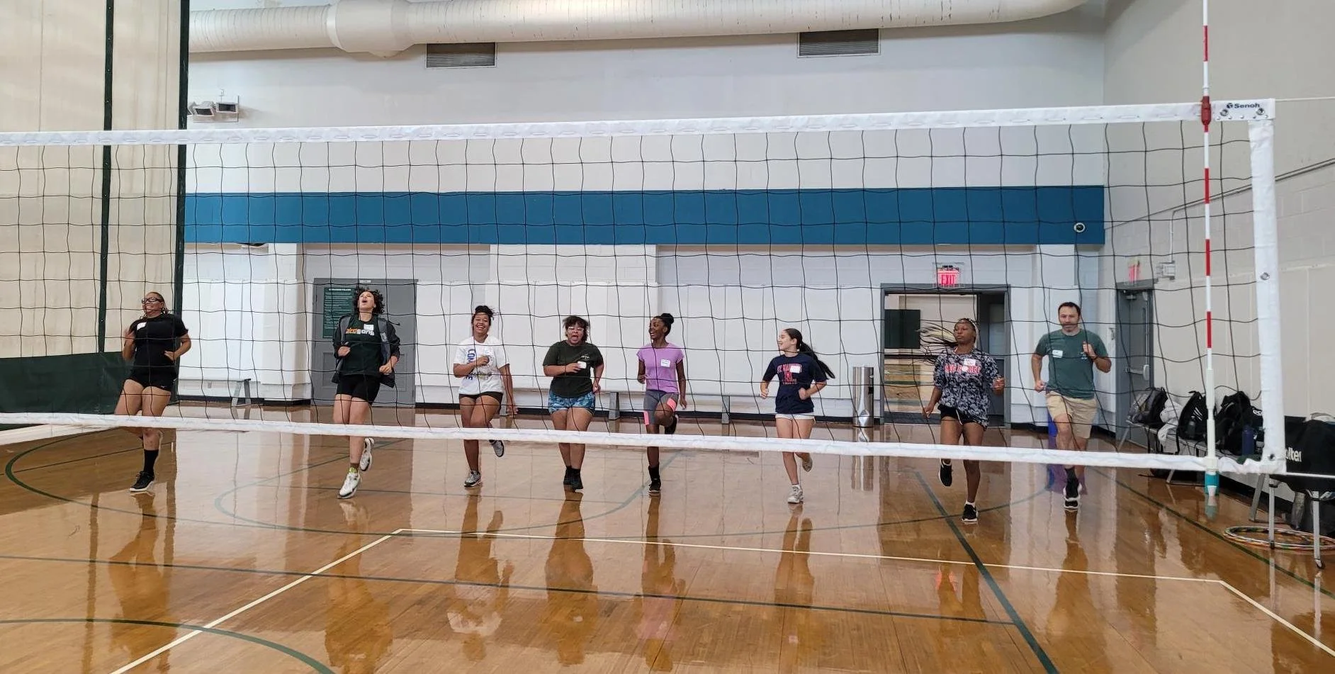 Warm-ups in the gym!