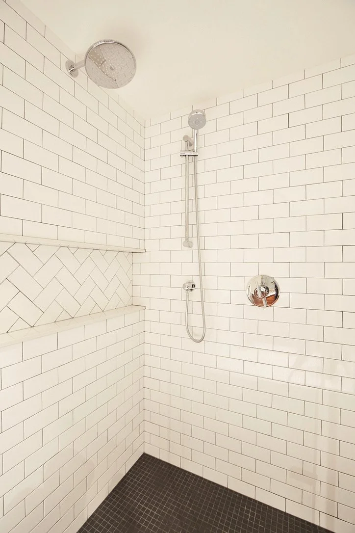 Custom basement bathroom niche