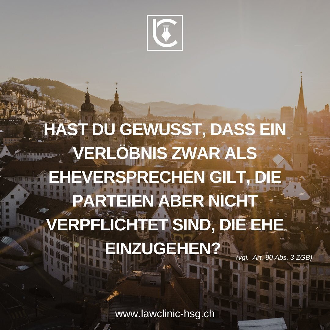 Das Verl&ouml;bnis nach Art. 90 ff. ZGB ist ein familienrechtlicher Vertrag, der mit dem formfreien Versprechen, miteinander die Ehe einzugehen, zu Stande kommt (Art. 1 ff. OR). Aus dem Verl&ouml;bnis entstehen weder ein Anspruch auf Eheschliessung (