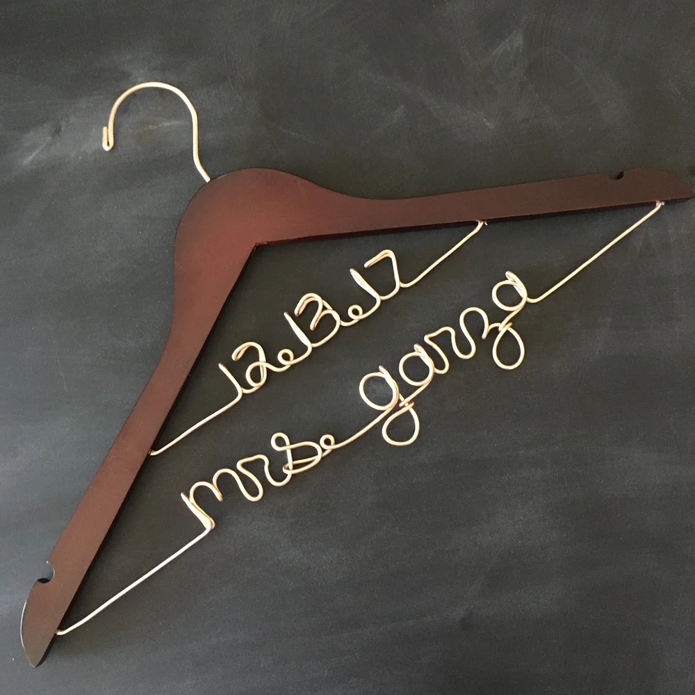 2 Line Personalized Wedding Dress Hanger