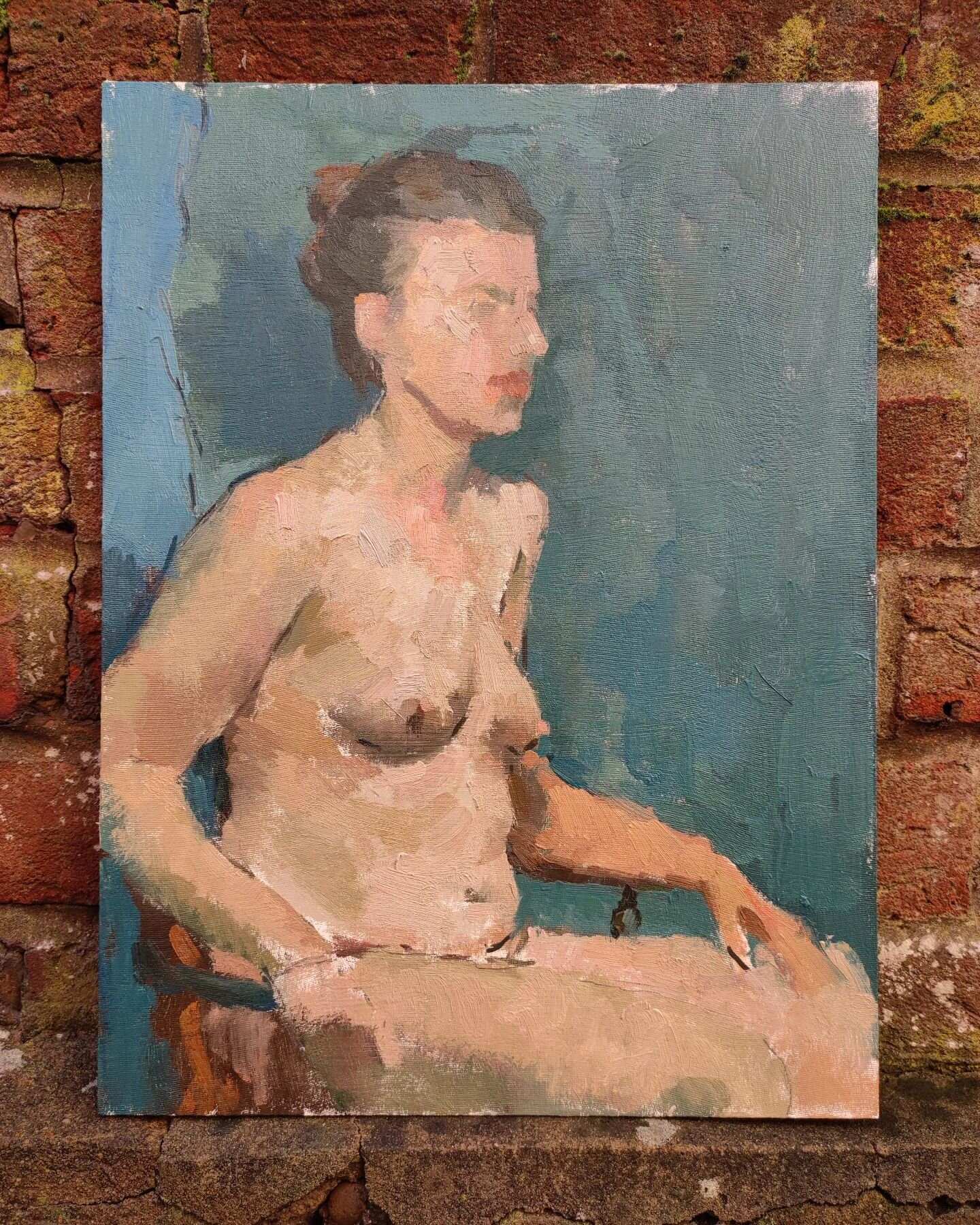 Francoise 'Fiquet' 20.11.22
12 x 16&quot;
Oil on board
@chertseyartists 
#lifepainting #nude #oilpainting