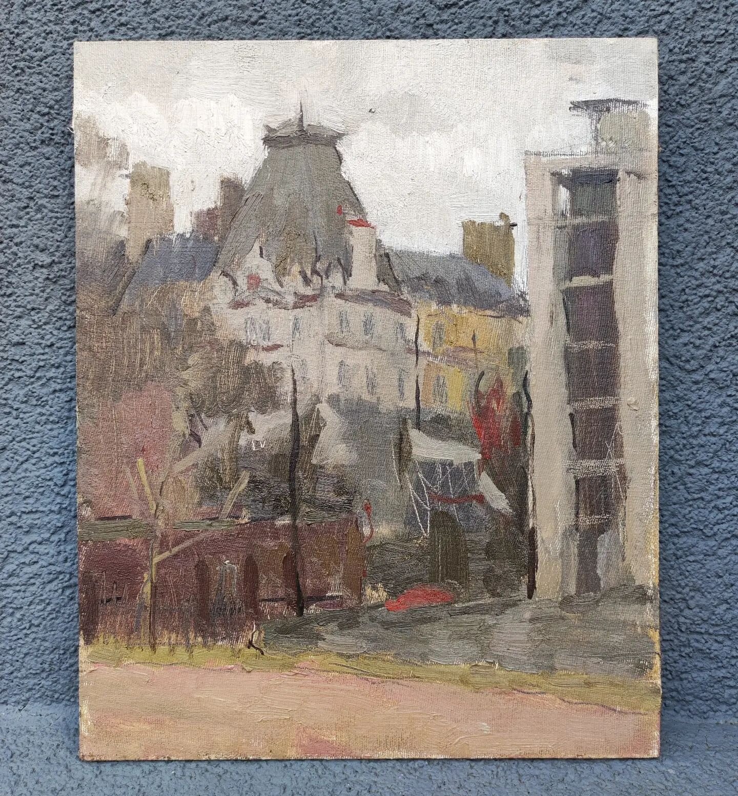 Mansion on Grosvenor Place
Oil on muslin board, 22 x 27cm

I like the roof - reminds me of Hopper's &quot;House by the Railroad&quot;.

Made on 4 March 2023 from Hyde Park Corner in the bitter cold. Palette: Transparent Oxide Yellow, Cadmium Red, and