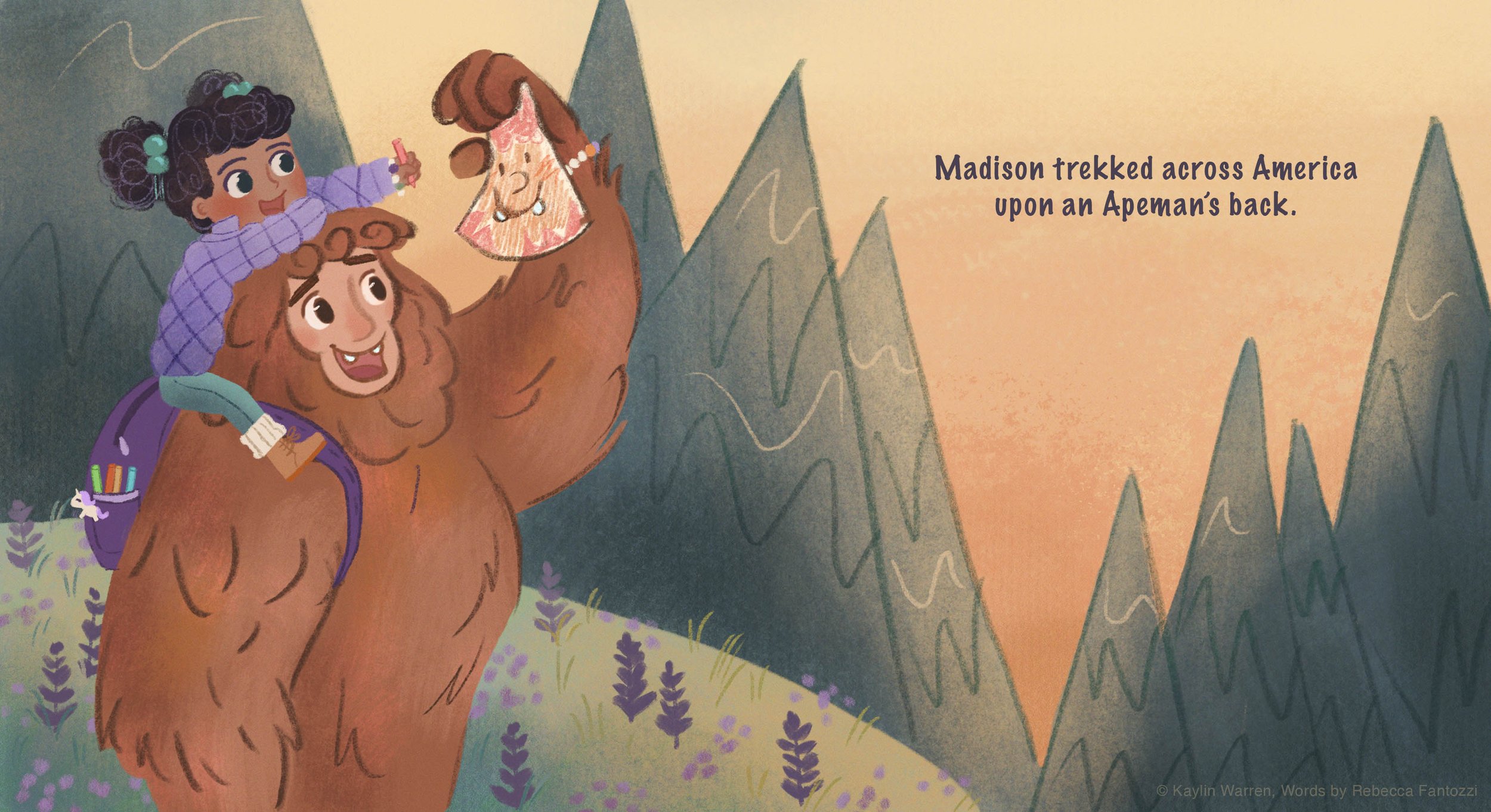 "Madison Masterson's Magnificent Magical Menagerie: An Alphabet Book of Mythical Creatures" sample illustration
