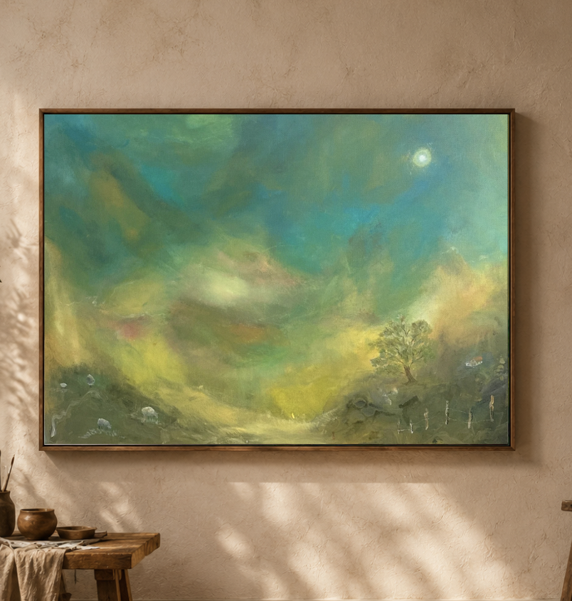 Finding the Way Back — Original Acrylic Landscape Painting | Size 30"W×40"H